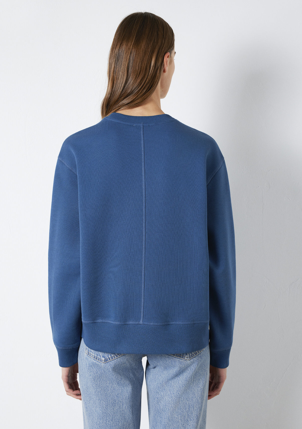 Mavi Denim Baskılı Mavi Sweatshirt görsel 5