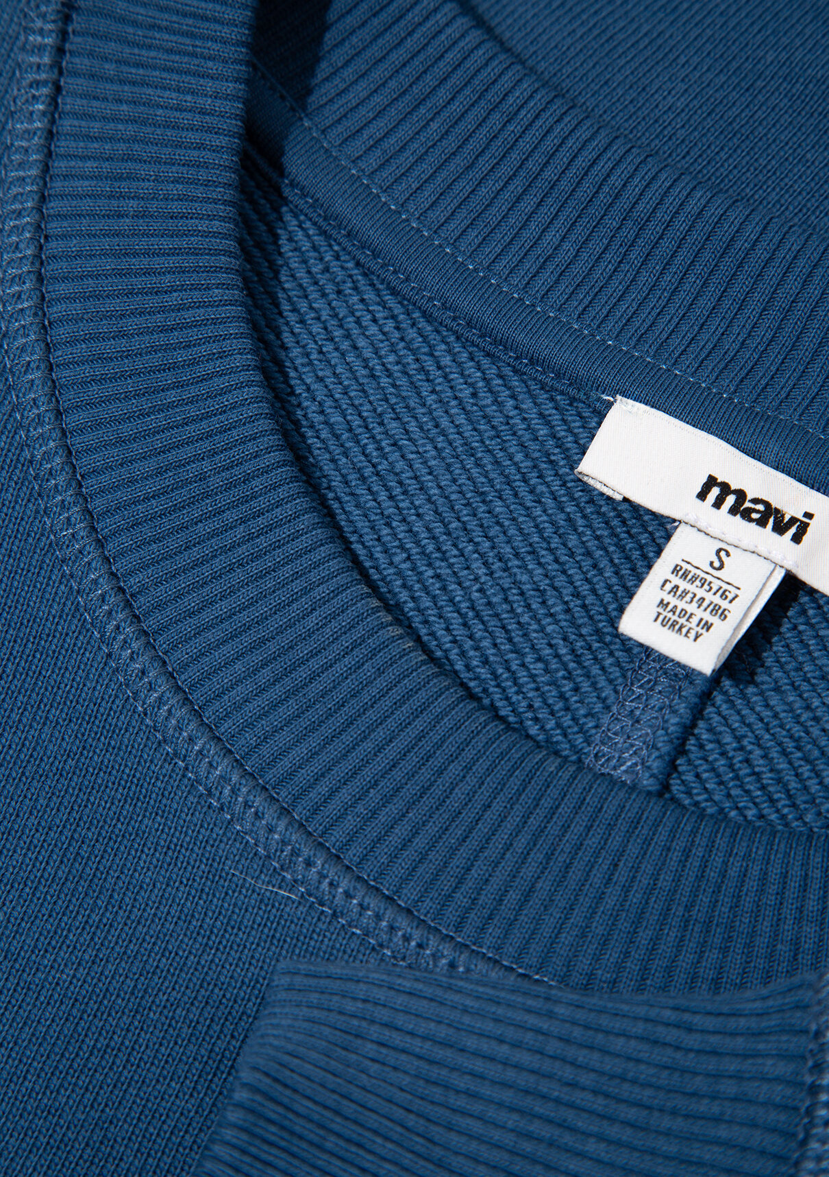 Mavi Denim Baskılı Mavi Sweatshirt görsel 7