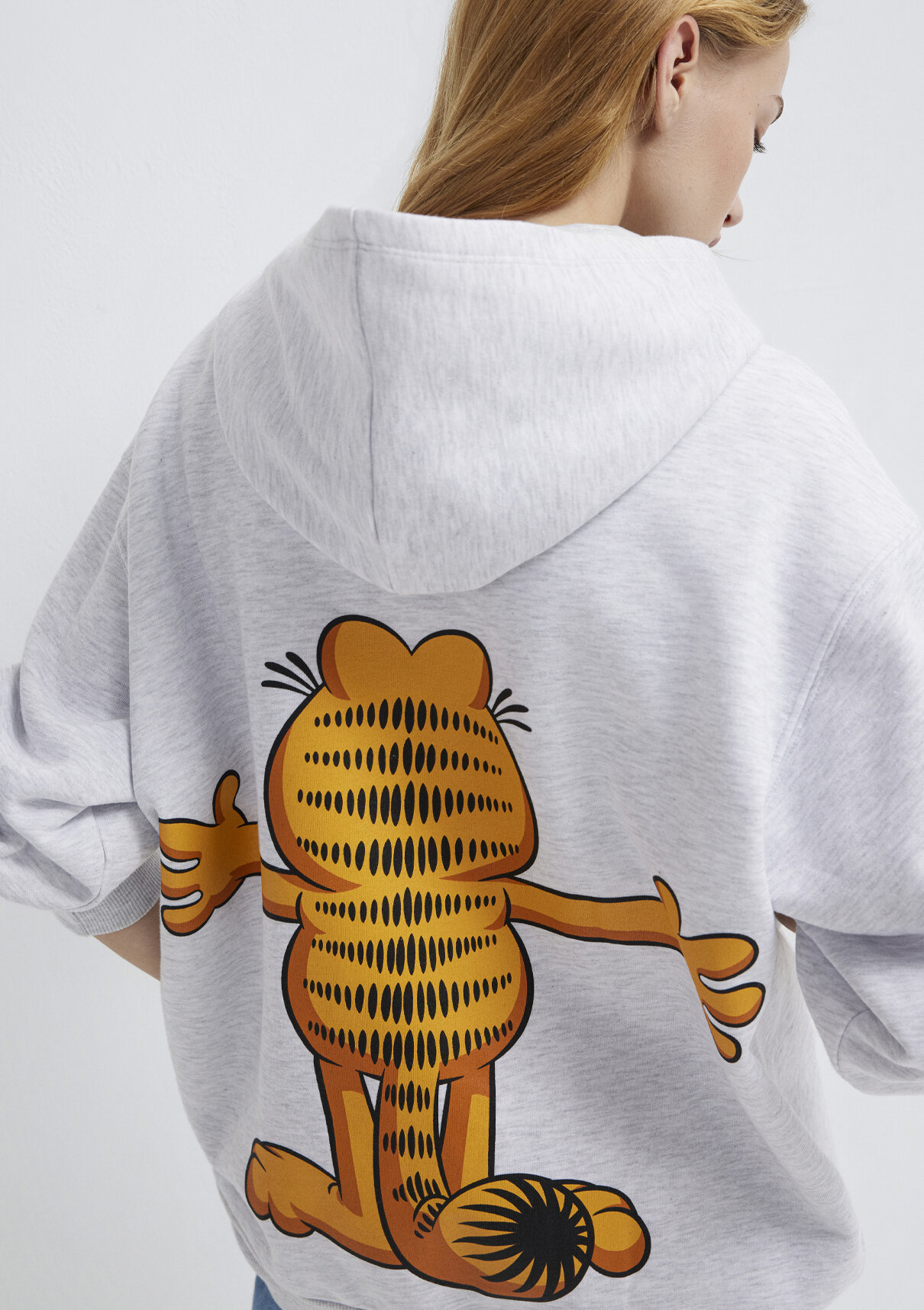 Mavi Garfield Baskılı Gri Sweatshirt