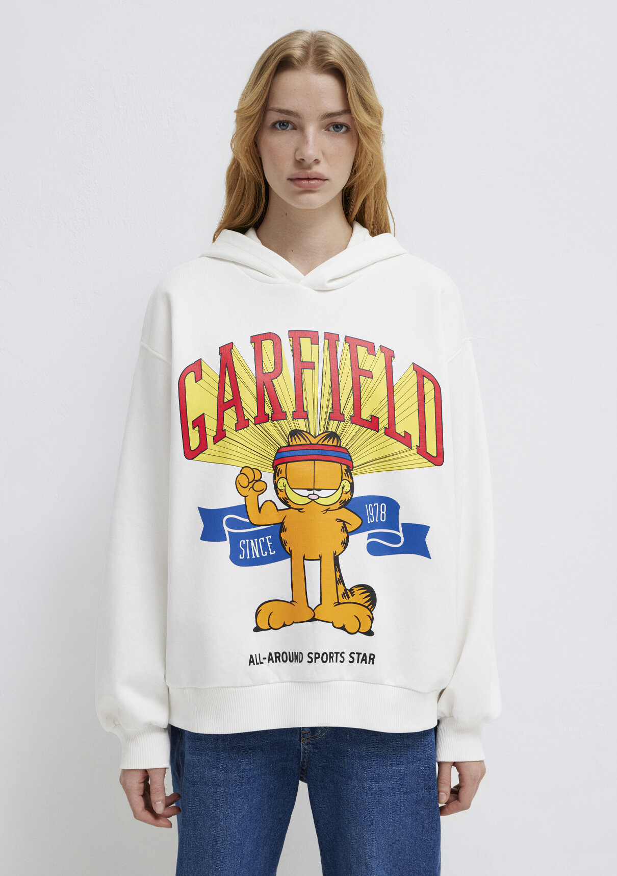 Mavi Garfield Baskılı Ekru Sweatshirt görsel 3