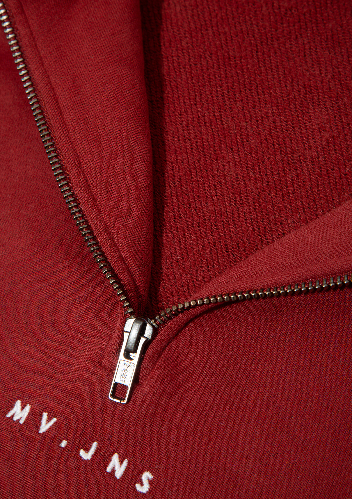 Mavi MVJNS Nakışlı Yarı Fermuarlı Bordo Sweatshirt görsel 7