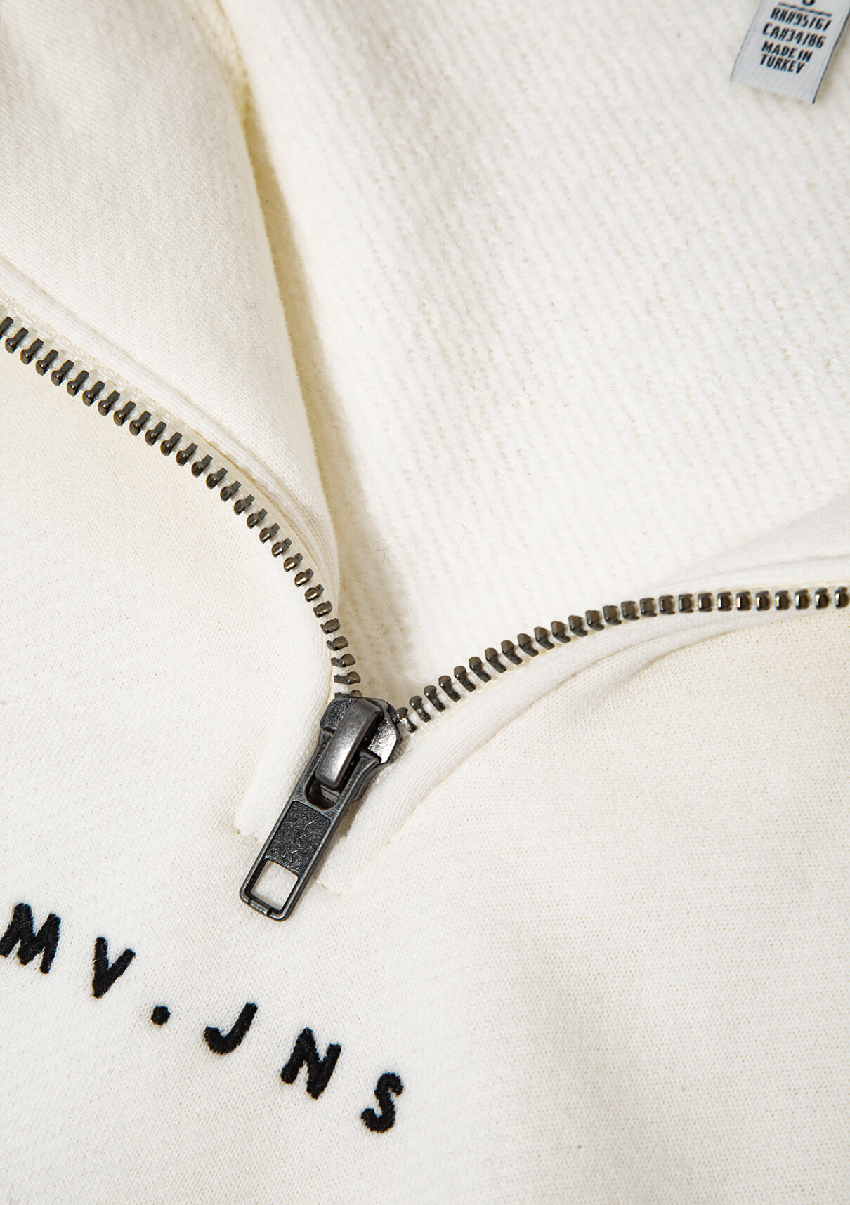 Mavi MVJNS Nakışlı Yarı Fermuarlı Ekru Sweatshirt görsel 8
