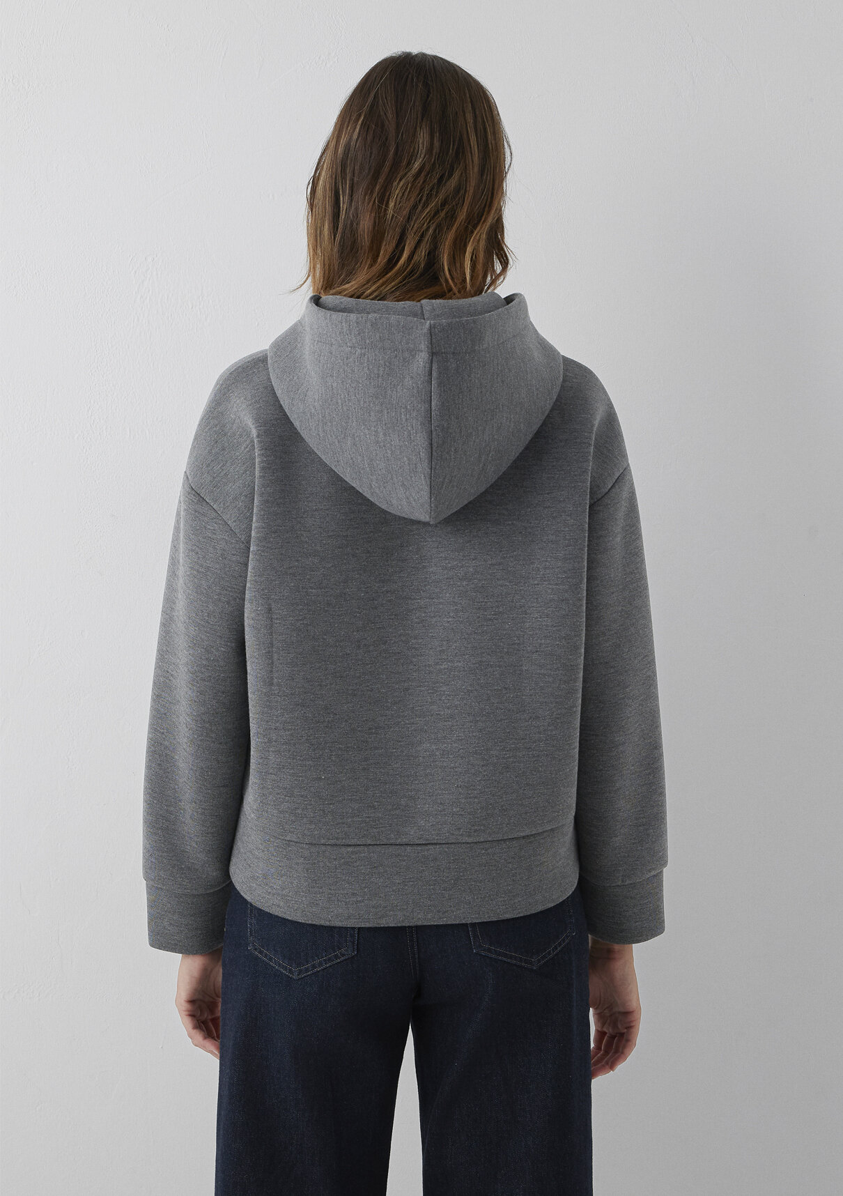 Mavi Kapüşonlu Fermuarlı Antrasit Sweatshirt görsel 5