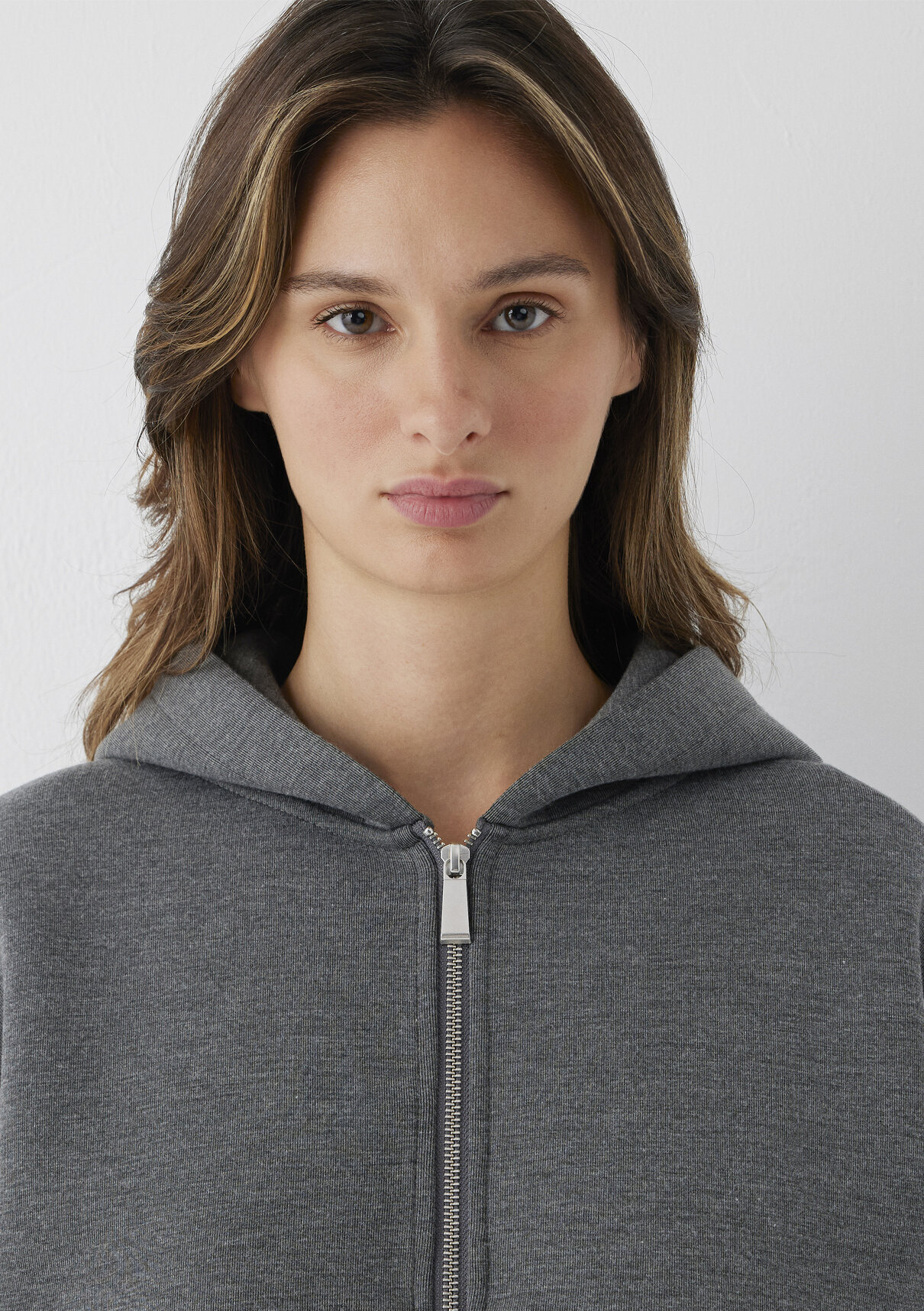 Mavi Kapüşonlu Fermuarlı Antrasit Sweatshirt görsel 6