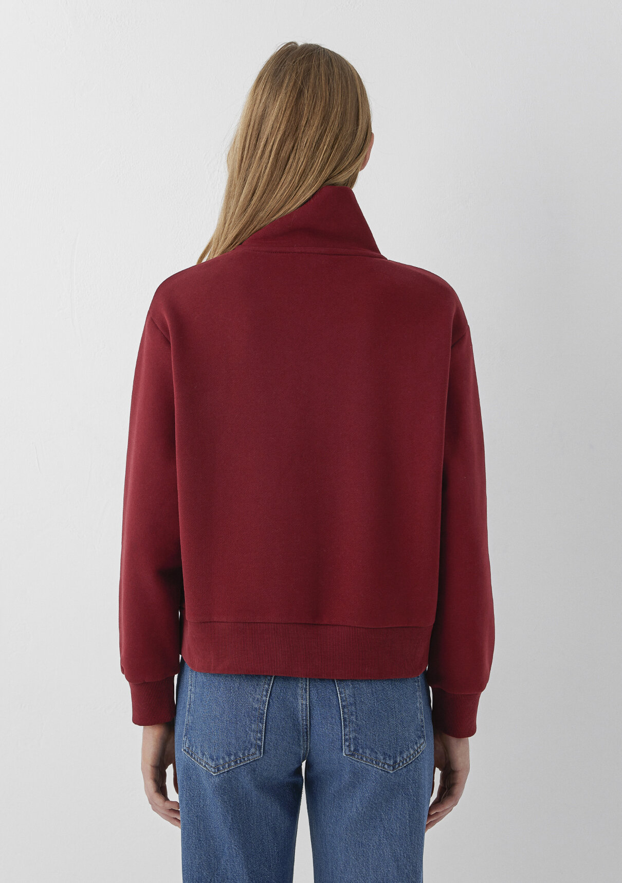 Mavi Mini Logo Yarı Fermuarlı Kırmızı Sweatshirt görsel 5