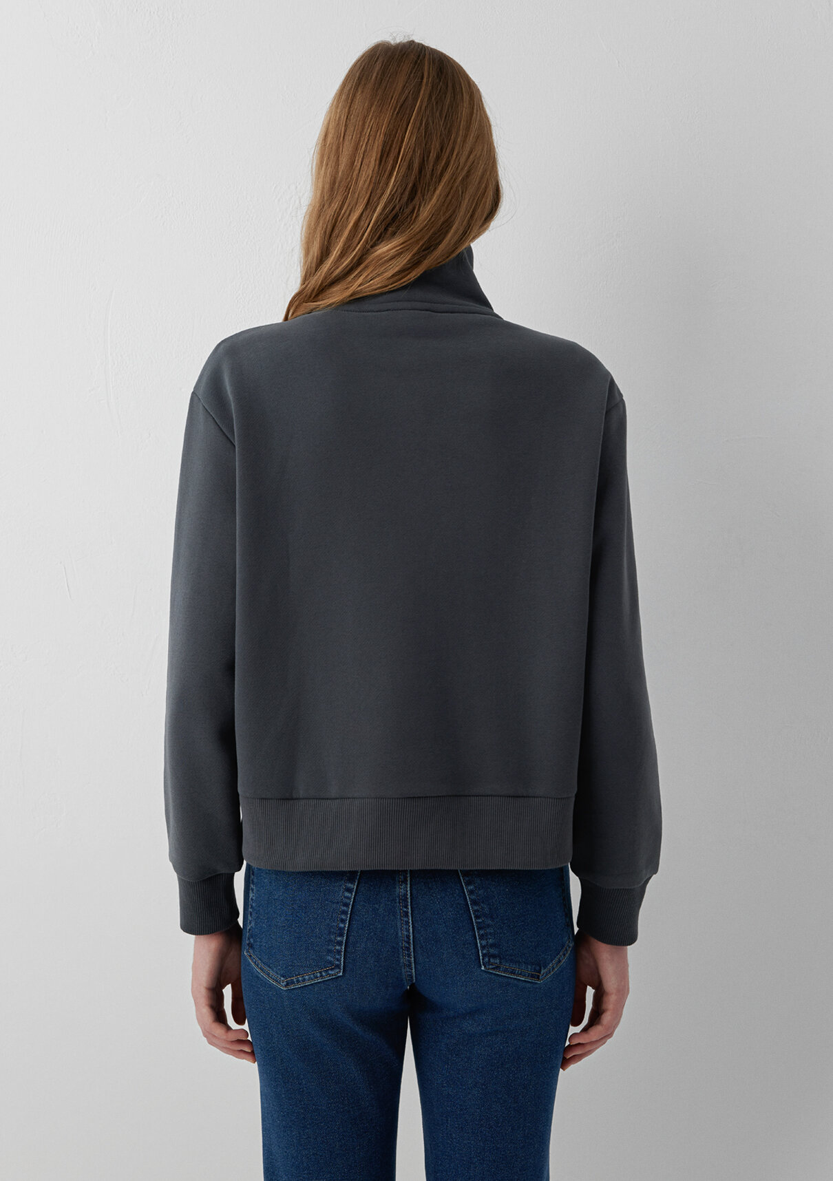 Mavi Mini Logo Yarı Fermuarlı Antrasit Sweatshirt görsel 5