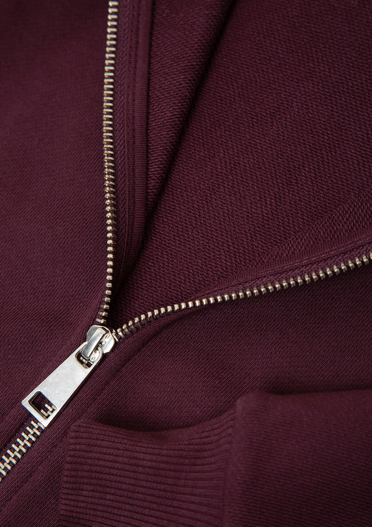 Mavi Kapüşonlu Fermuarlı Bordo Sweatshirt görsel 7