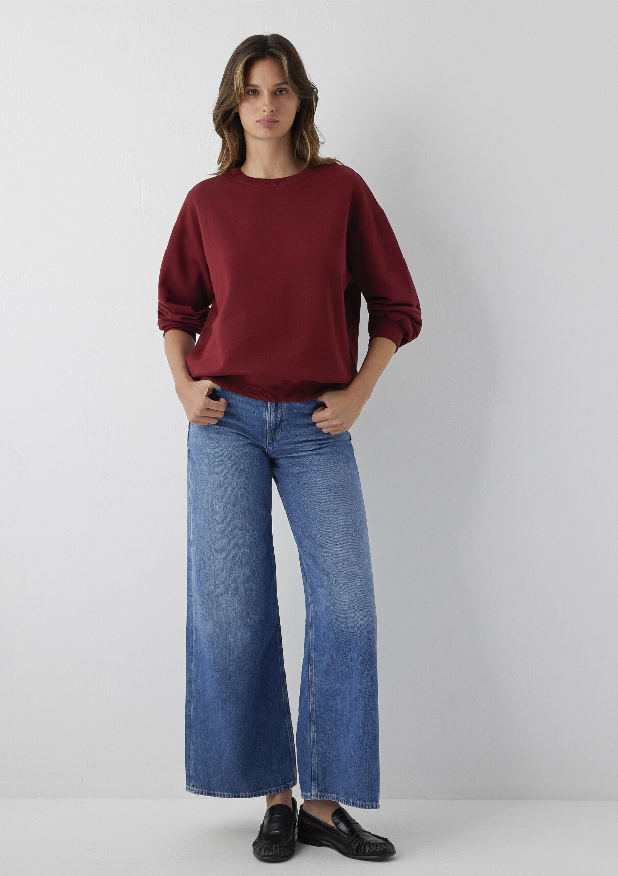 Mavi Bordo Basic Sweatshirt görsel 2