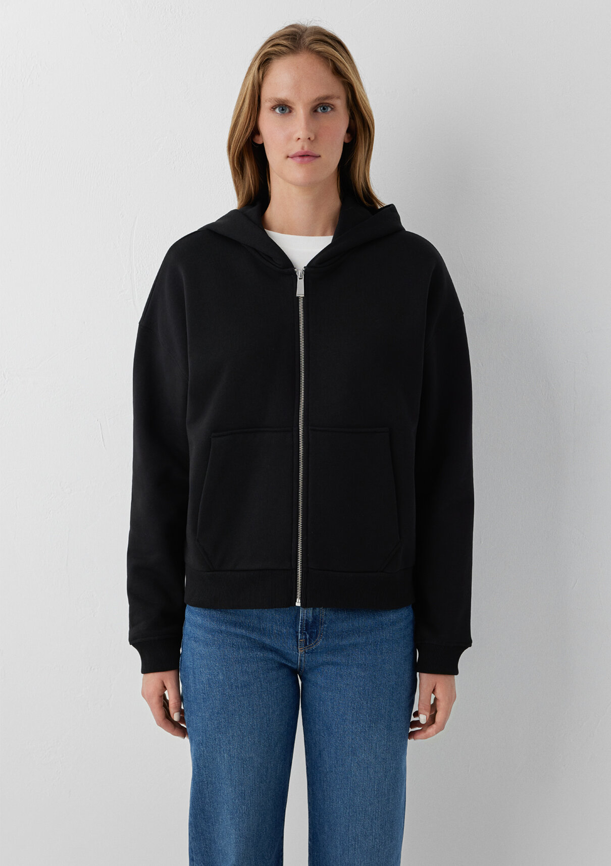 Mavi Kapüşonlu Siyah Basic Sweatshirt görsel 3