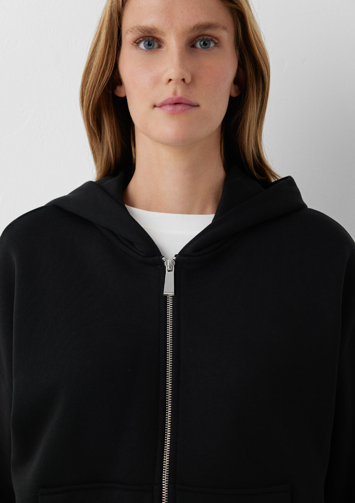 Mavi Kapüşonlu Siyah Basic Sweatshirt görsel 6