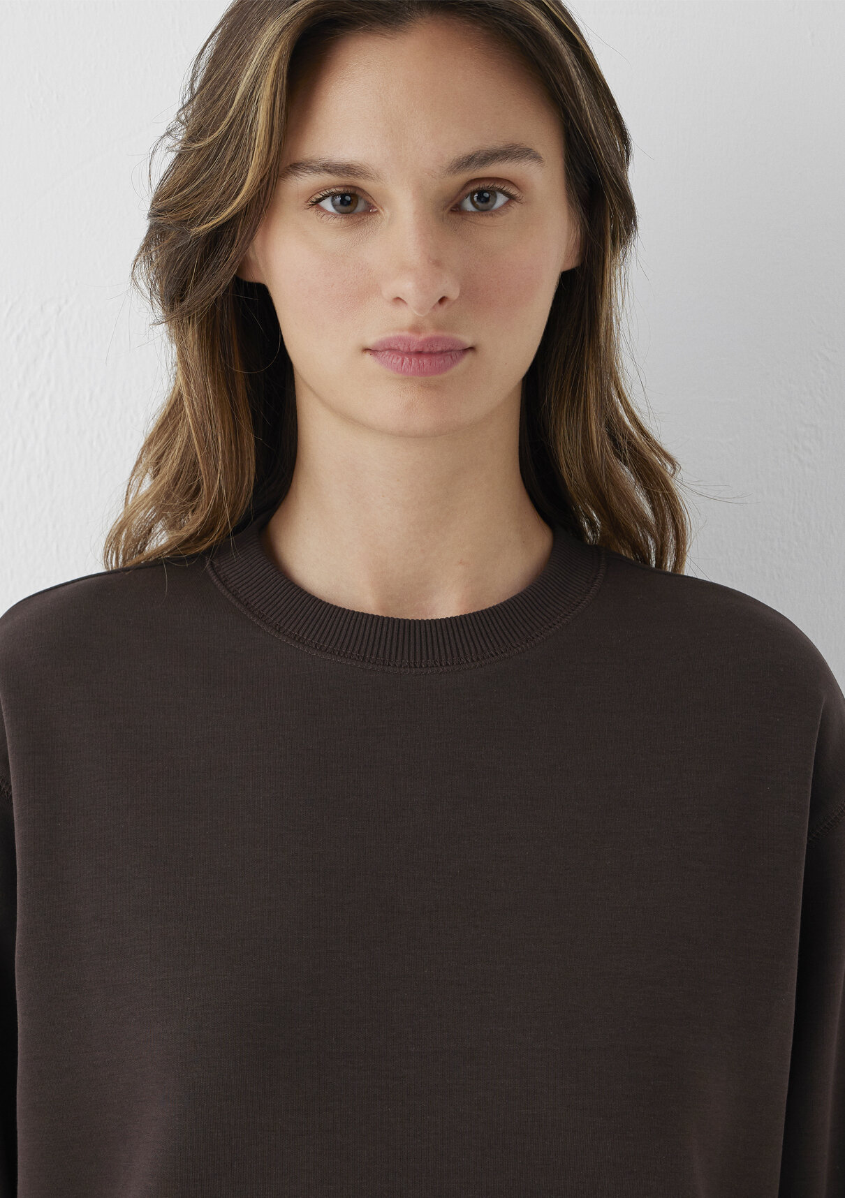 Mavi Kahverengi Basic Sweatshirt görsel 6