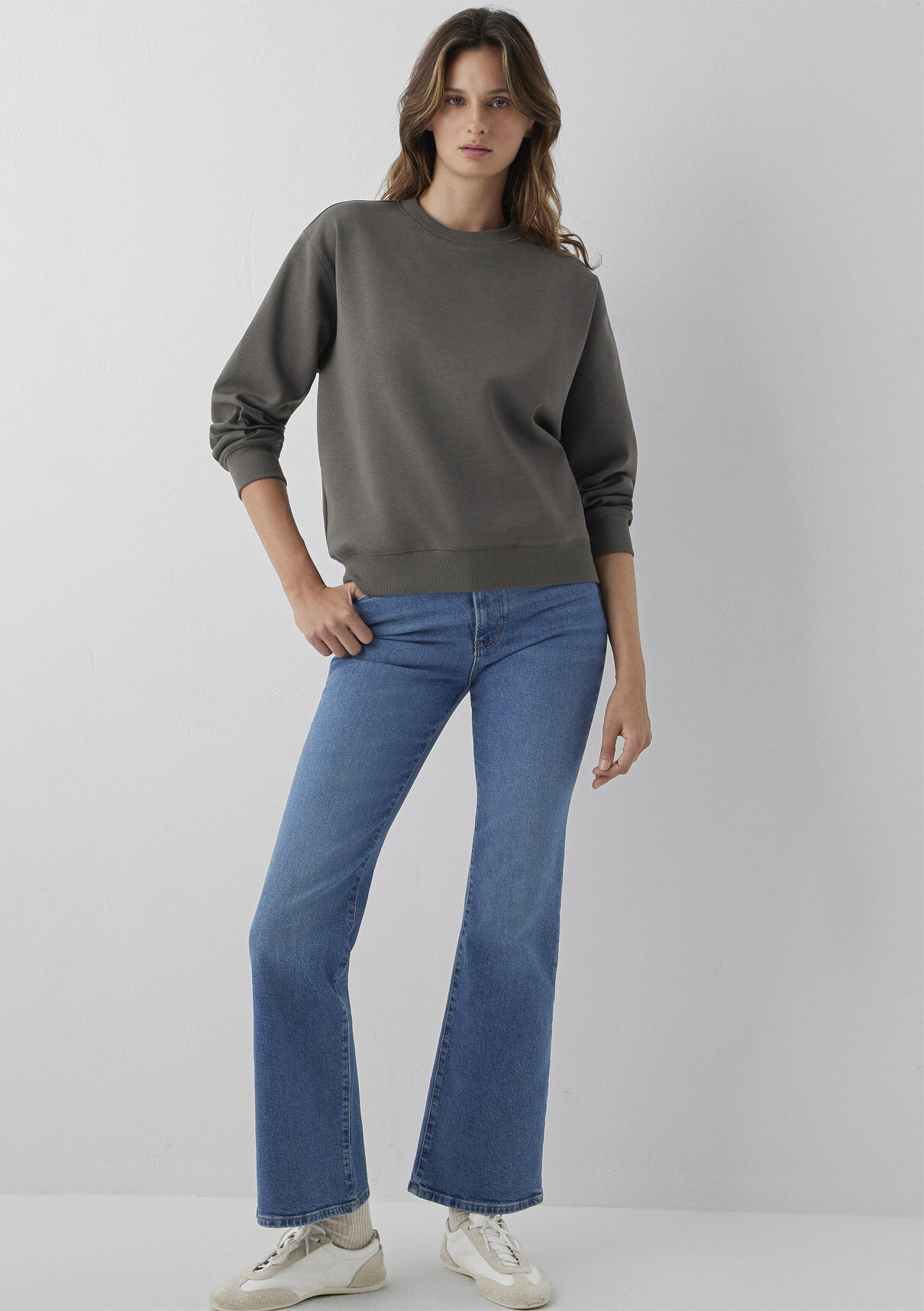 Mavi Haki Basic Sweatshirt görsel 2