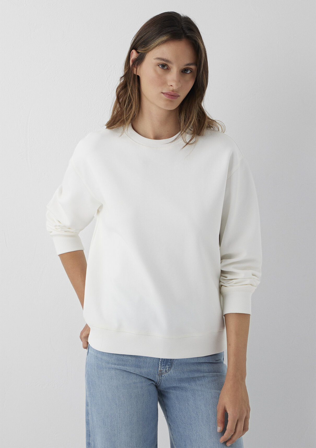 Mavi Beyaz Basic Sweatshirt