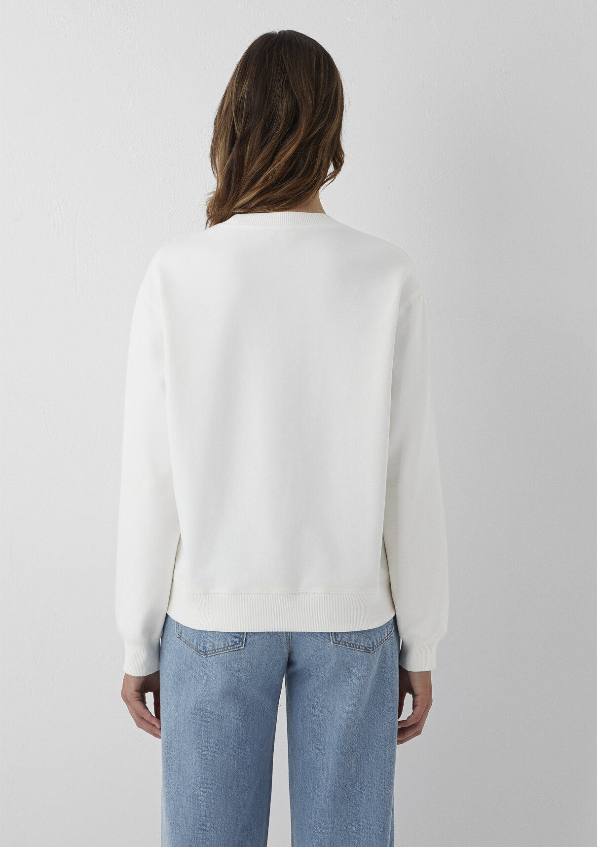 Mavi Beyaz Basic Sweatshirt görsel 5