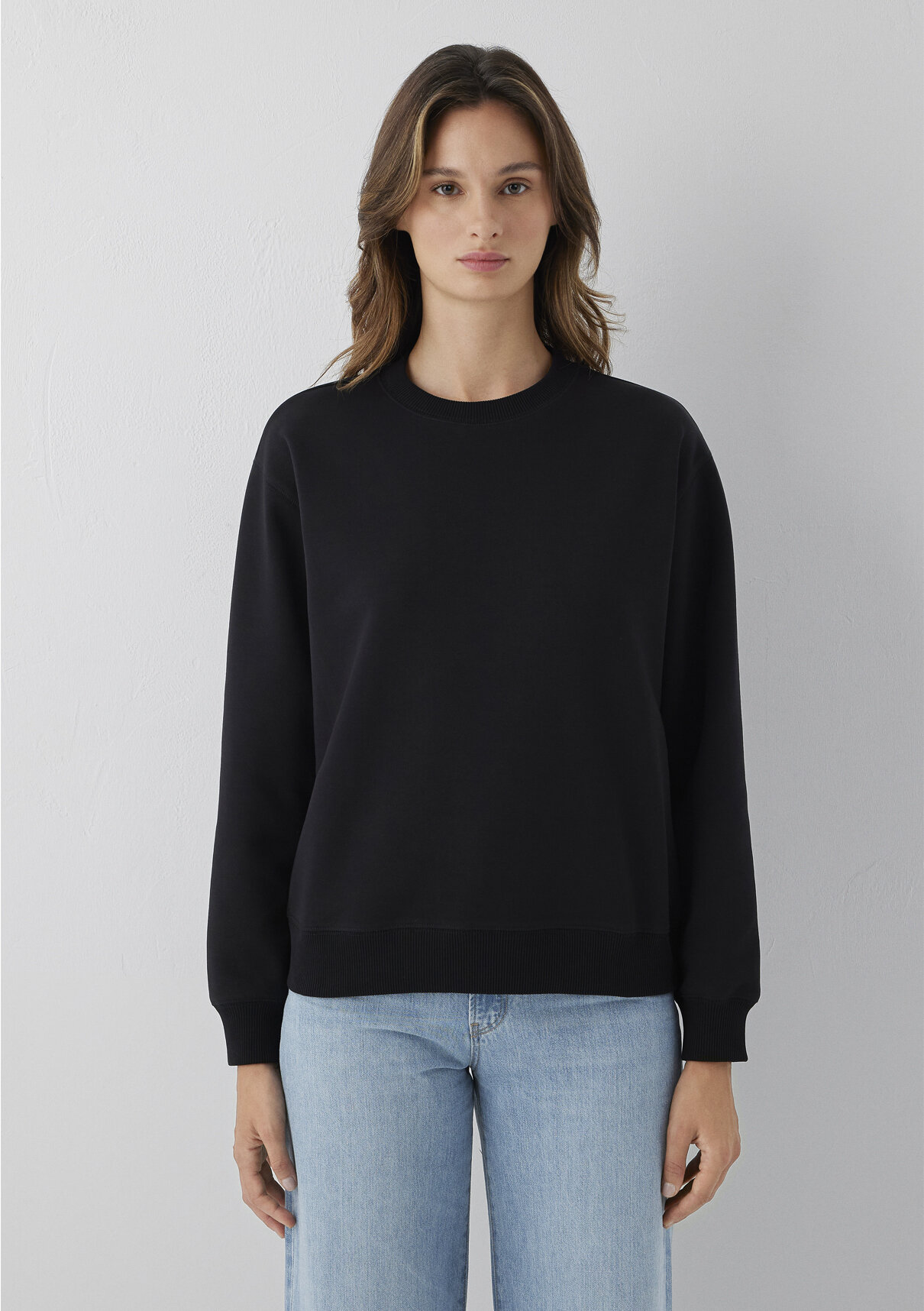 Mavi Siyah Basic Sweatshirt görsel 3