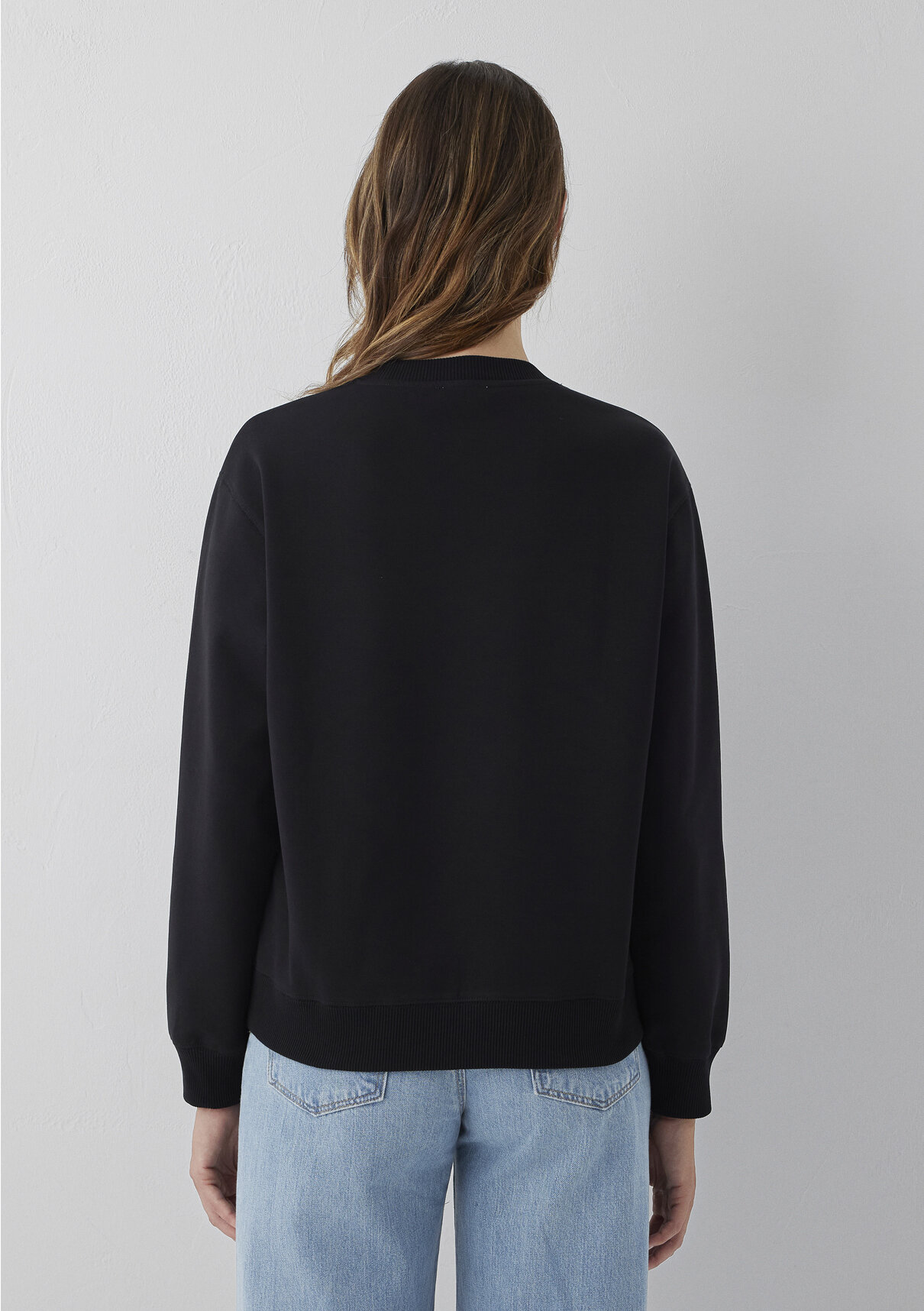 Mavi Siyah Basic Sweatshirt görsel 5