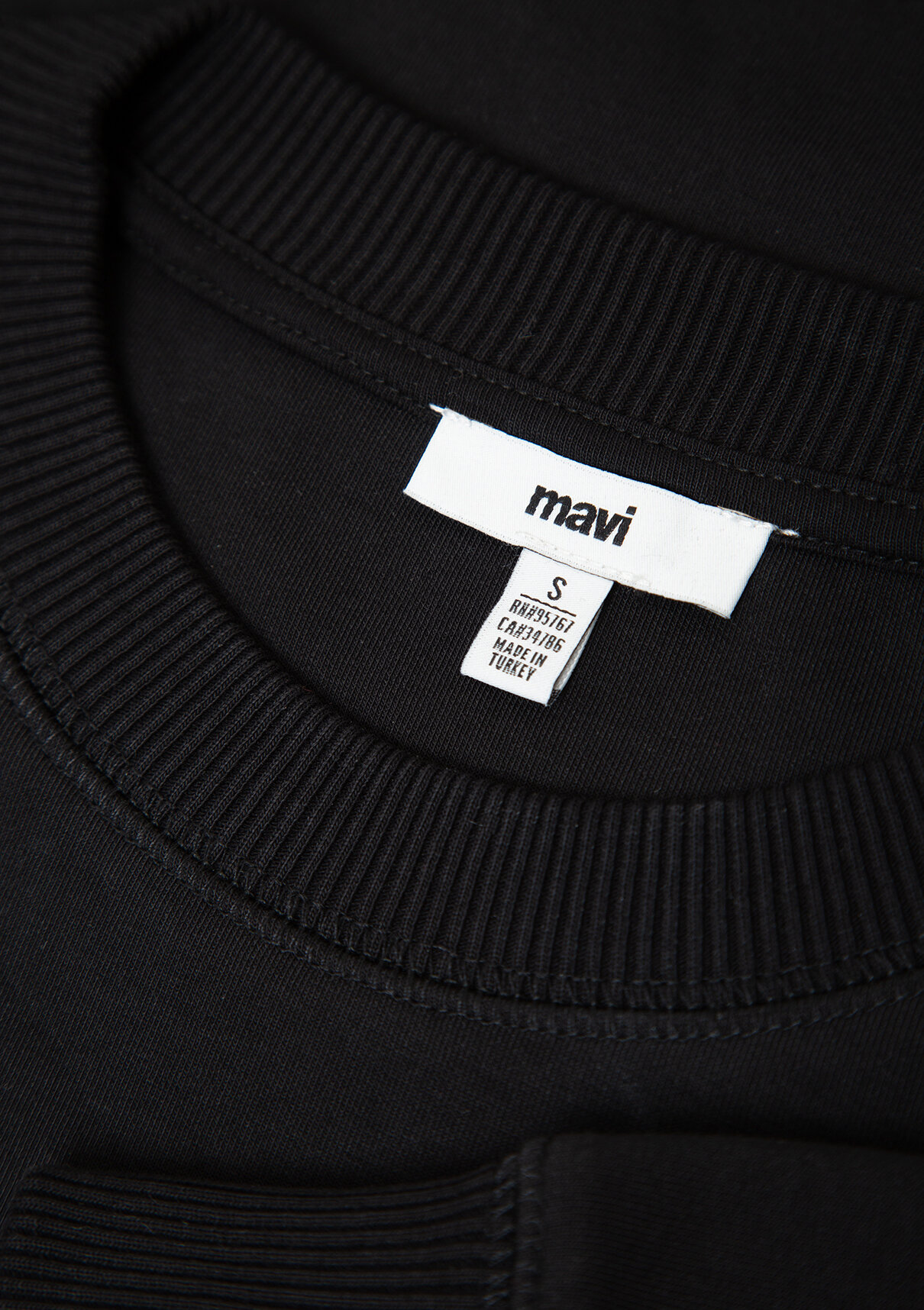 Mavi Siyah Basic Sweatshirt görsel 7