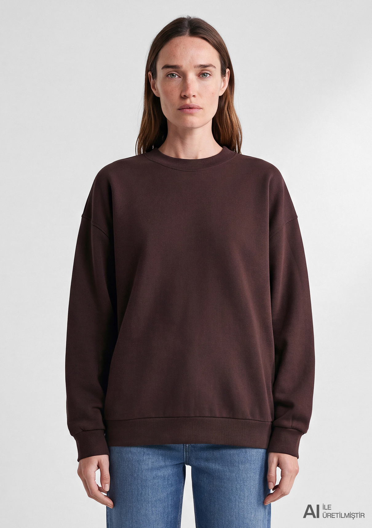Mavi Kahverengi Sweatshirt görsel 2