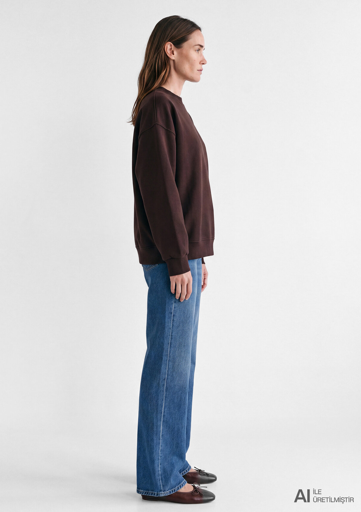Mavi Kahverengi Sweatshirt görsel 3