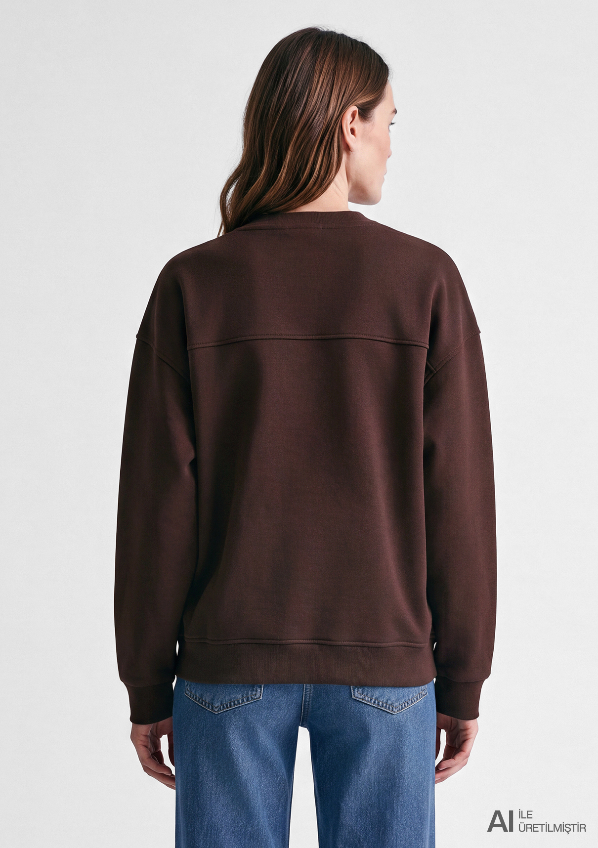 Mavi Kahverengi Sweatshirt görsel 4