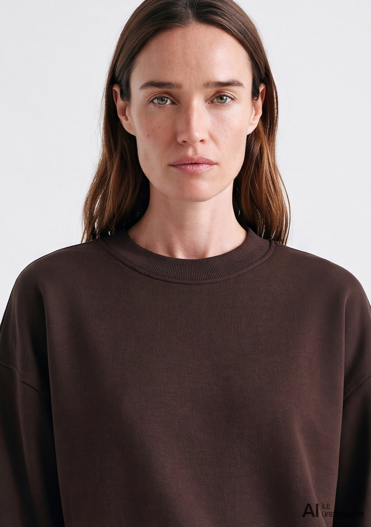 Mavi Kahverengi Sweatshirt görsel 7