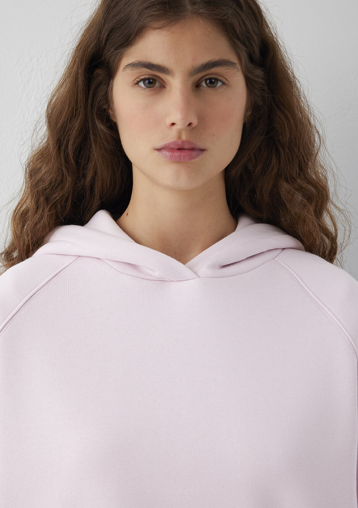 Mavi Kapüşonlu Pembe Basic Sweatshirt görsel 6