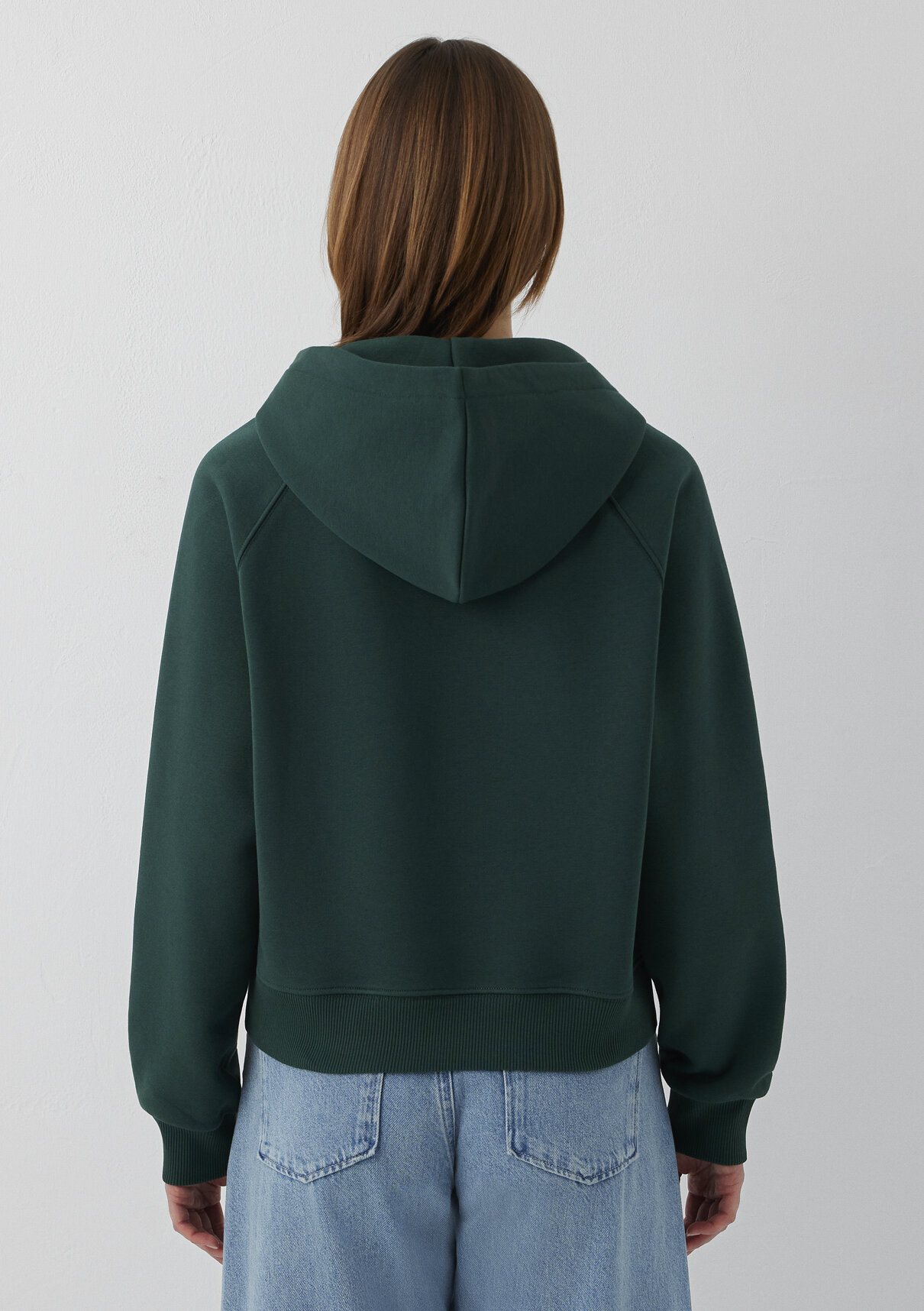 Mavi Kapüşonlu Yeşil Basic Sweatshirt görsel 5