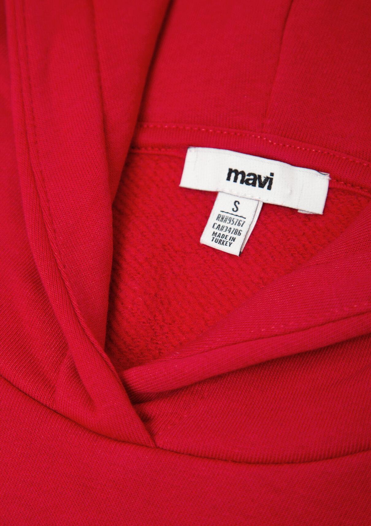 Mavi Kapüşonlu Kırmızı Basic Sweatshirt görsel 8