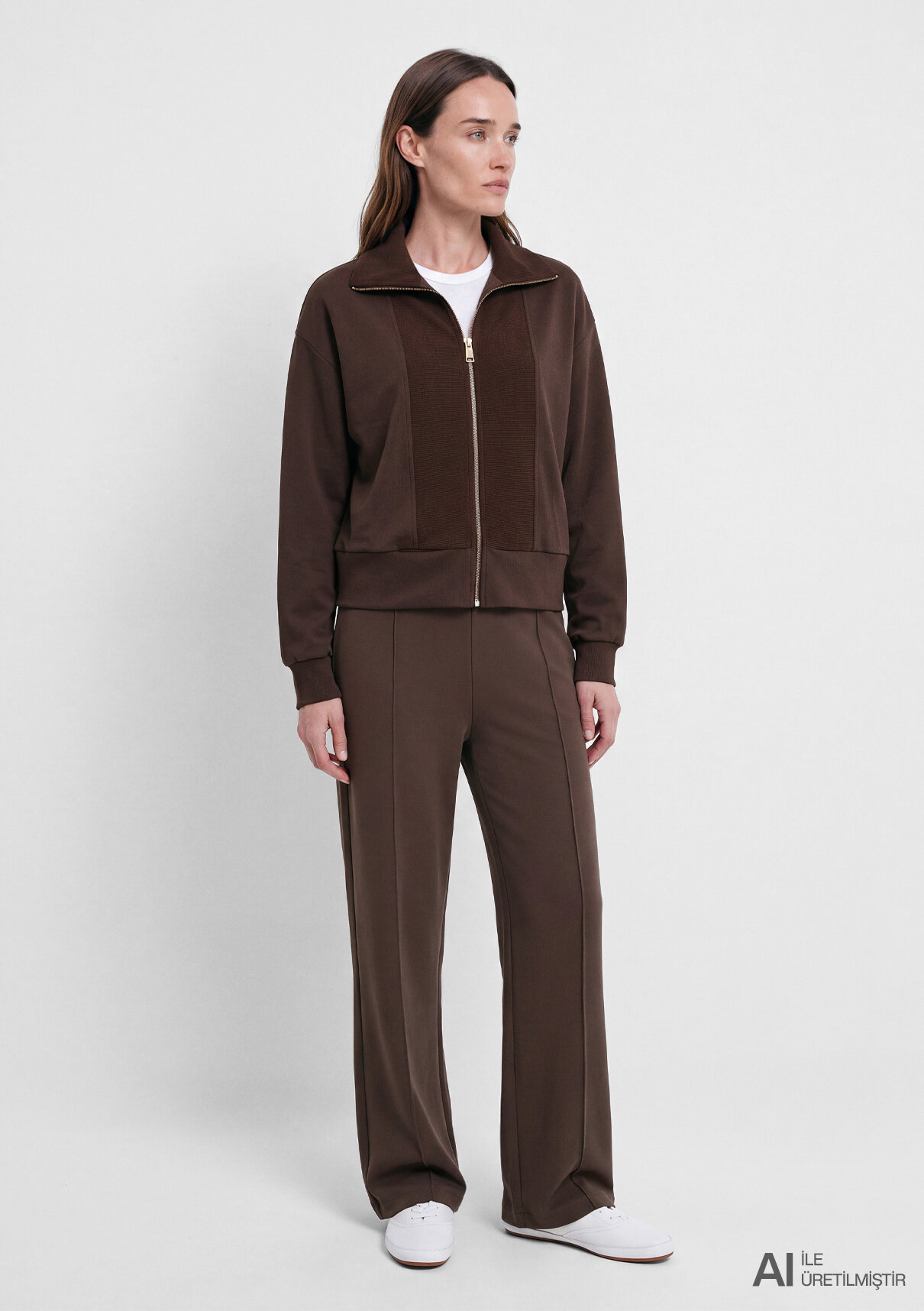 Mavi Sporty Lux (Tencel™) Modal Karışımlı Kahverengi Sweatshirt görsel 2