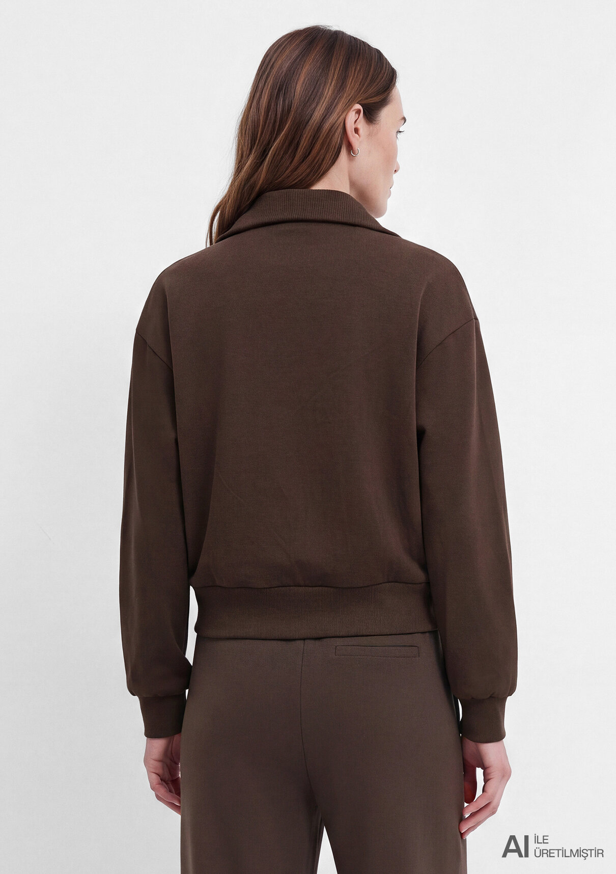 Mavi Sporty Lux (Tencel™) Modal Karışımlı Kahverengi Sweatshirt görsel 5