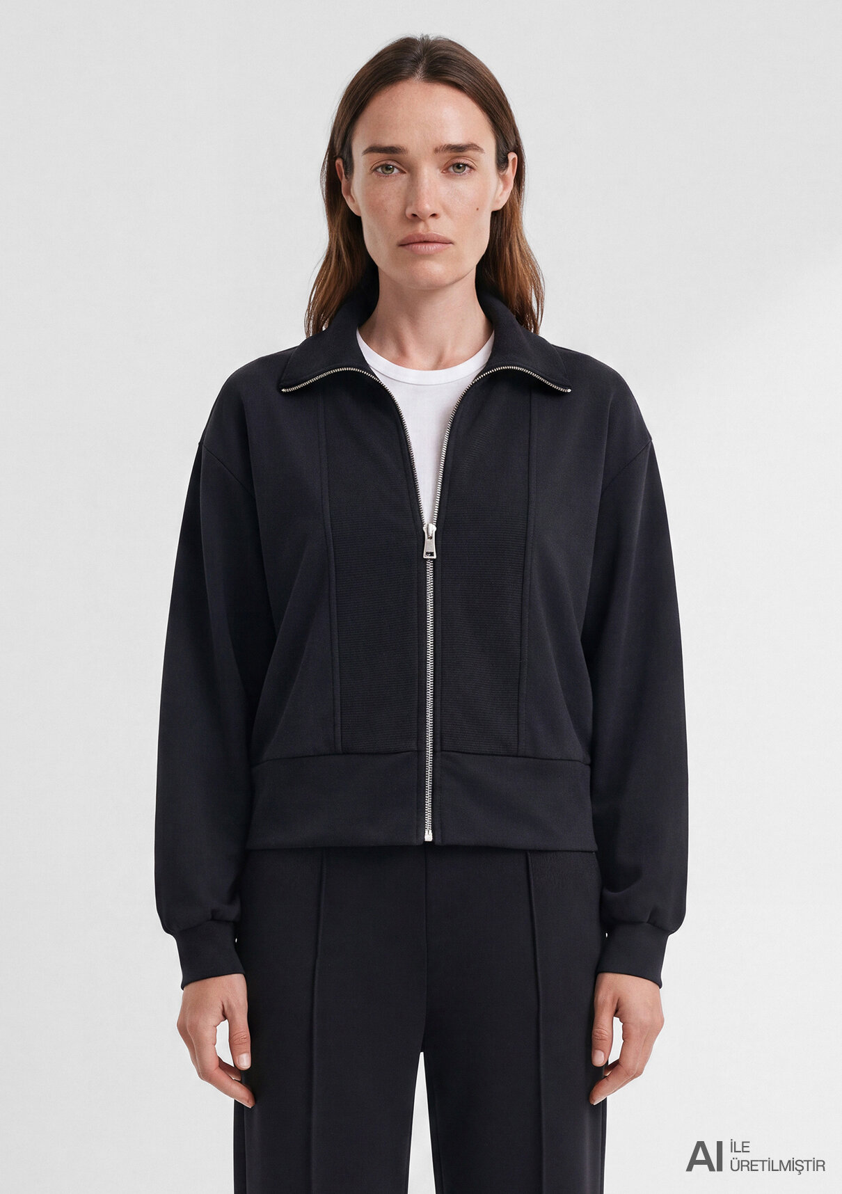 Mavi Sporty Lux (Tencel™) Modal Karışımlı Siyah Sweatshirt görsel 2