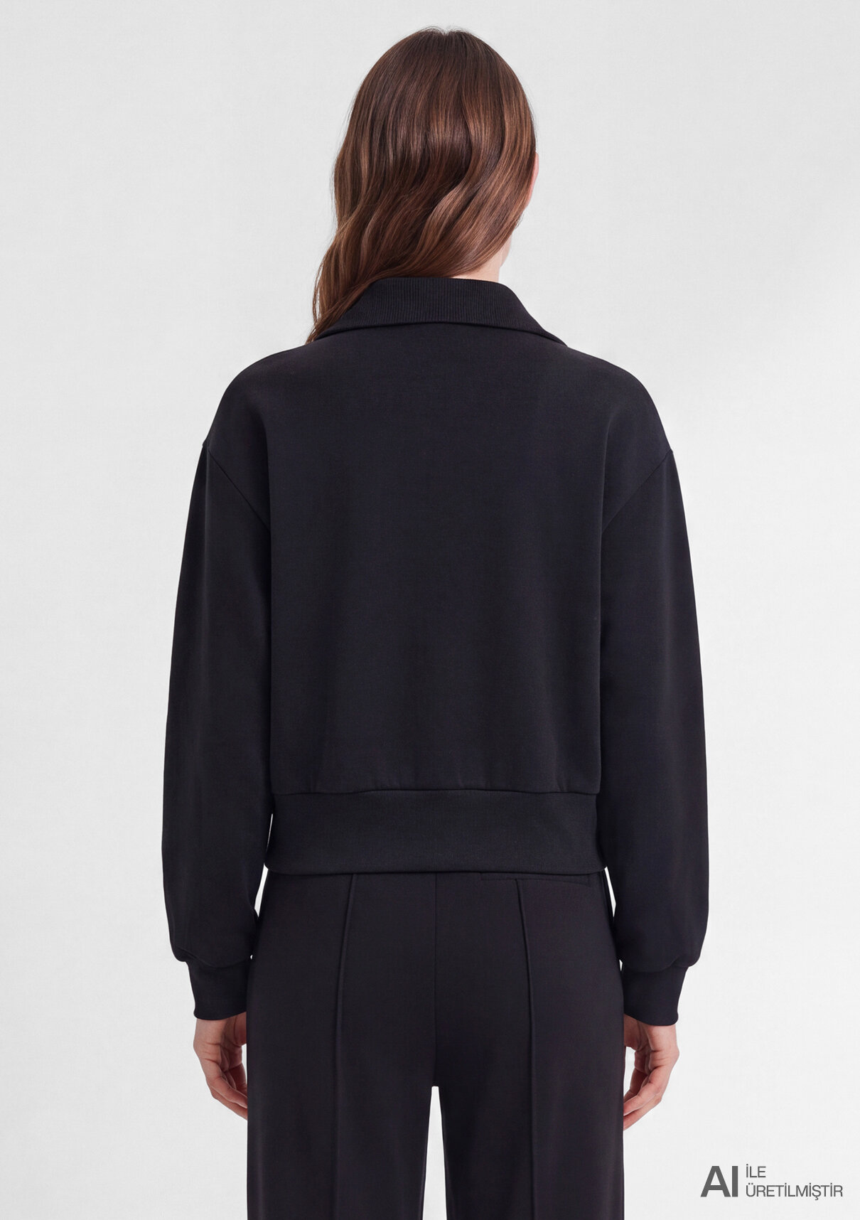 Mavi Sporty Lux (Tencel™) Modal Karışımlı Siyah Sweatshirt görsel 4