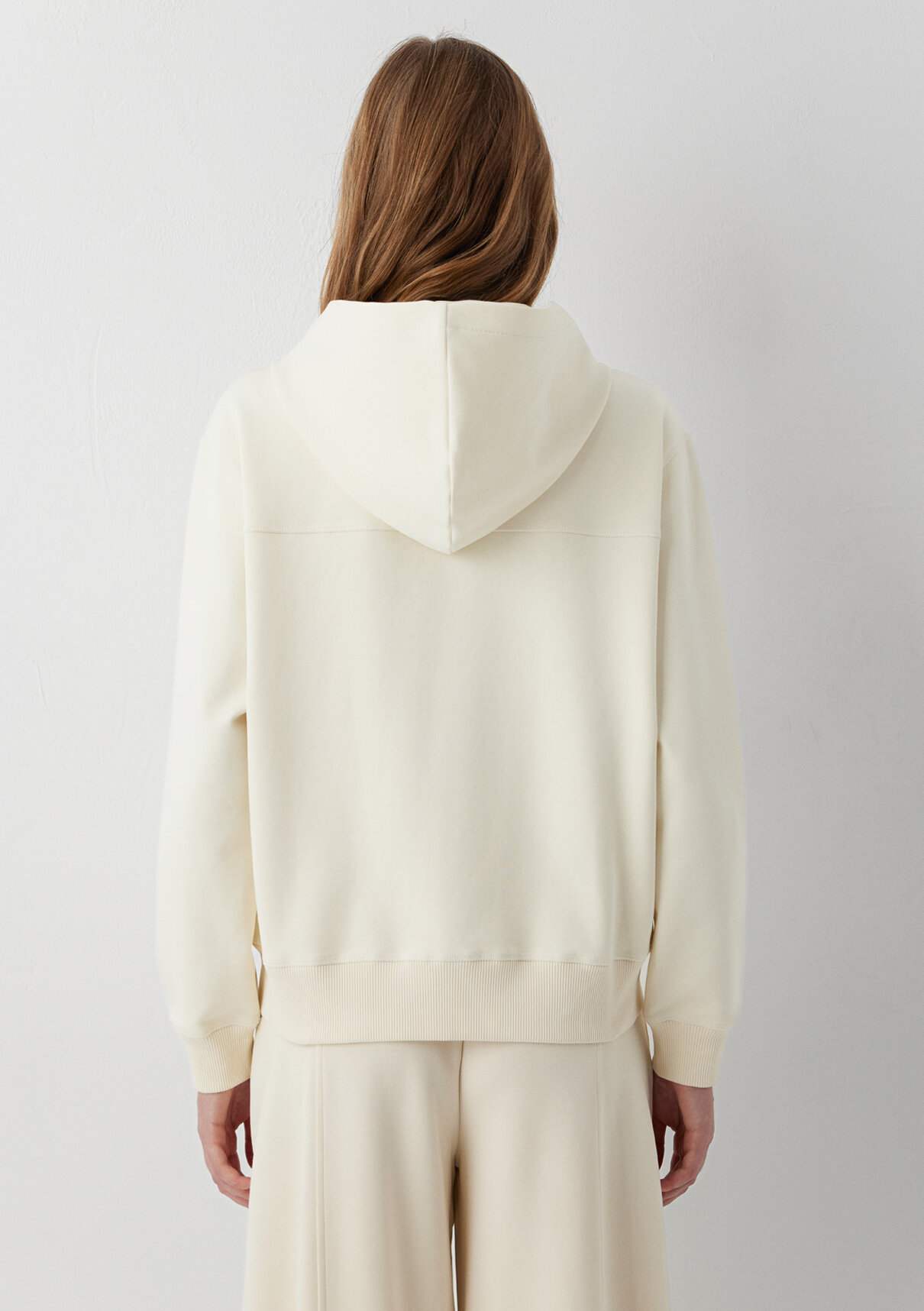 Mavi Sporty Lux Kapüşonlu Fermuarlı Ekru Sweatshirt görsel 6
