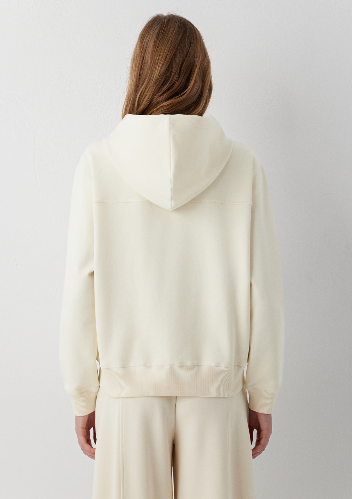 Mavi Sporty Lux Kapüşonlu Fermuarlı Ekru Sweatshirt görsel 6