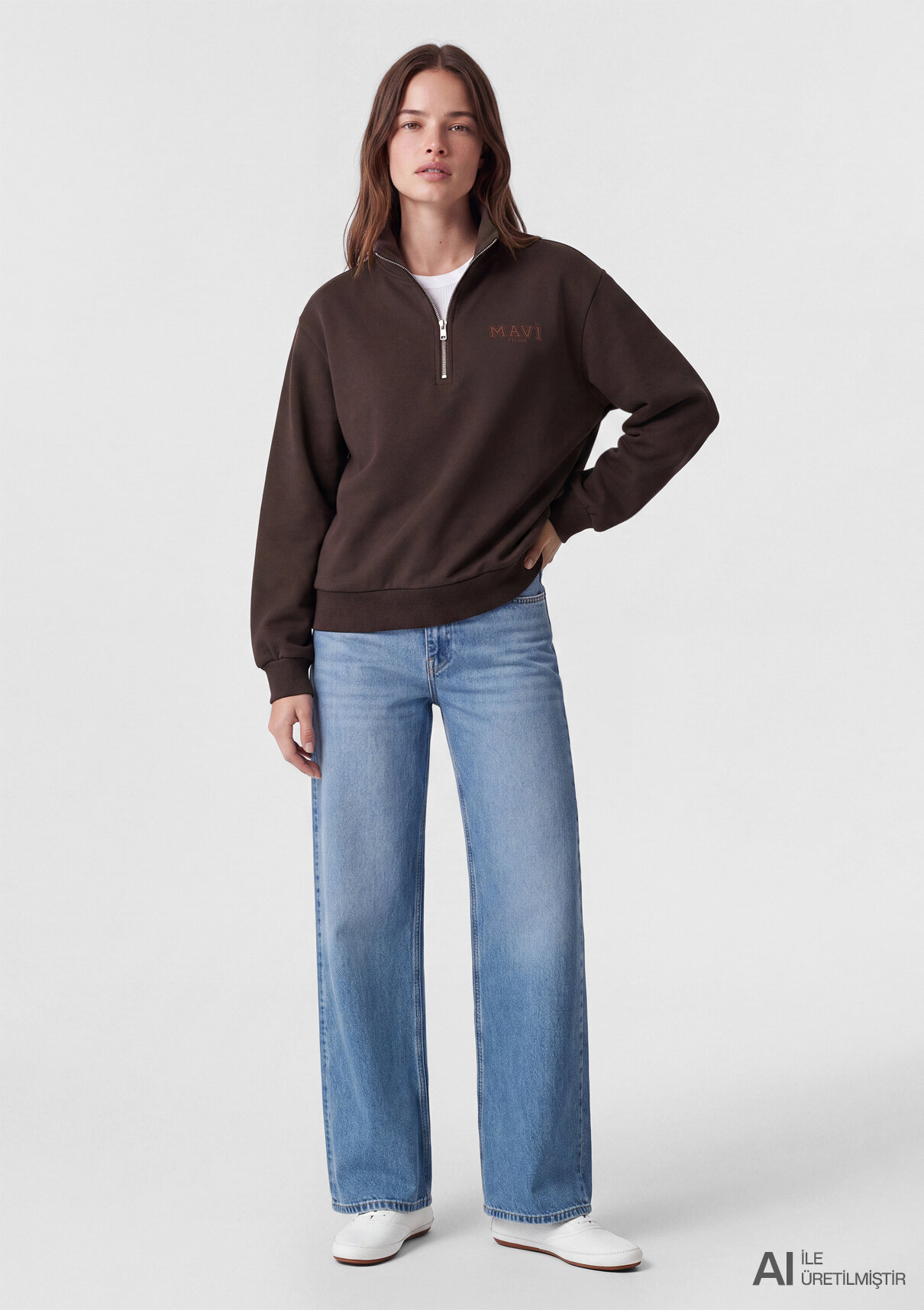 Mavi Kahverengi Sweatshirt