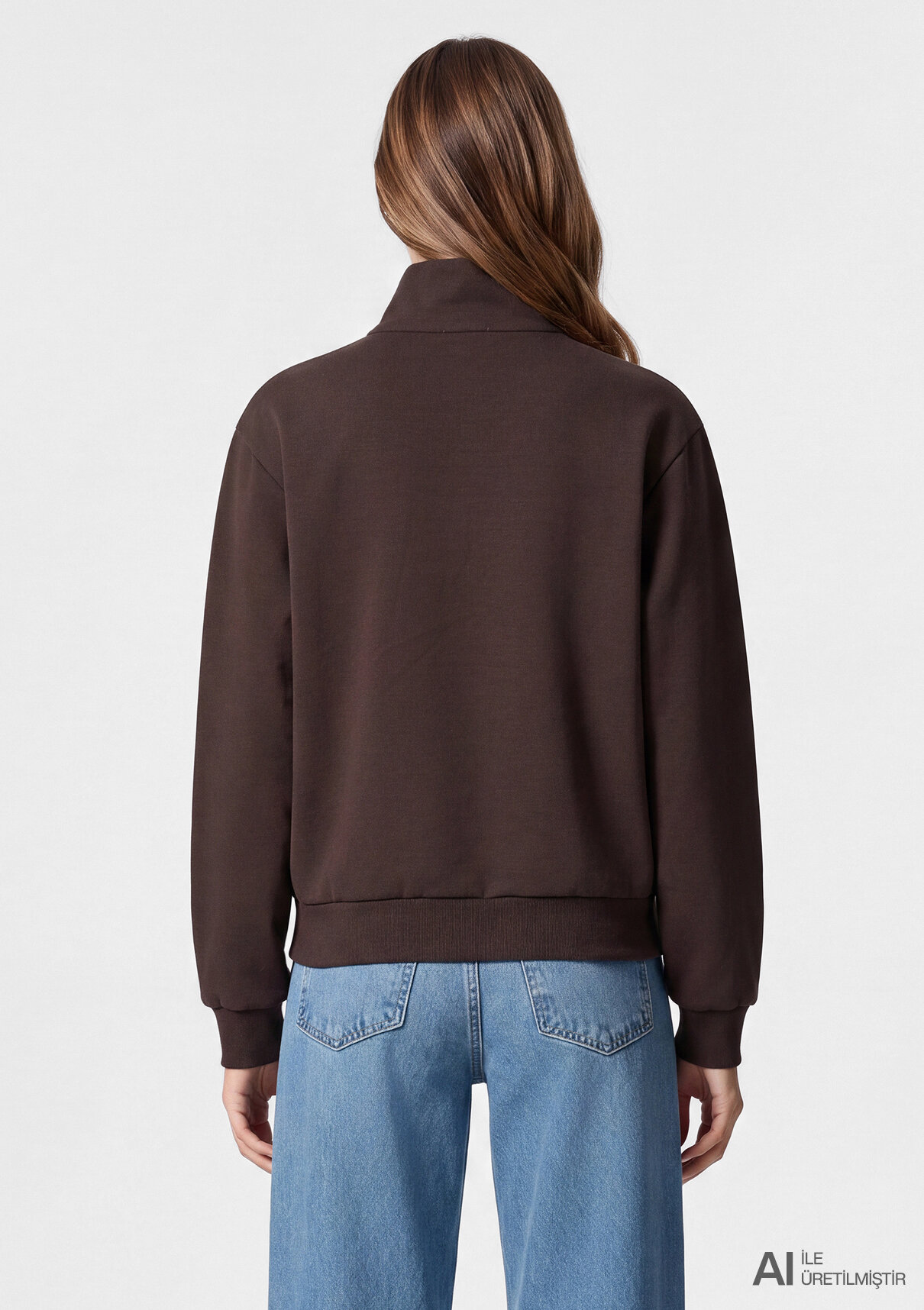 Mavi Kahverengi Sweatshirt görsel 4