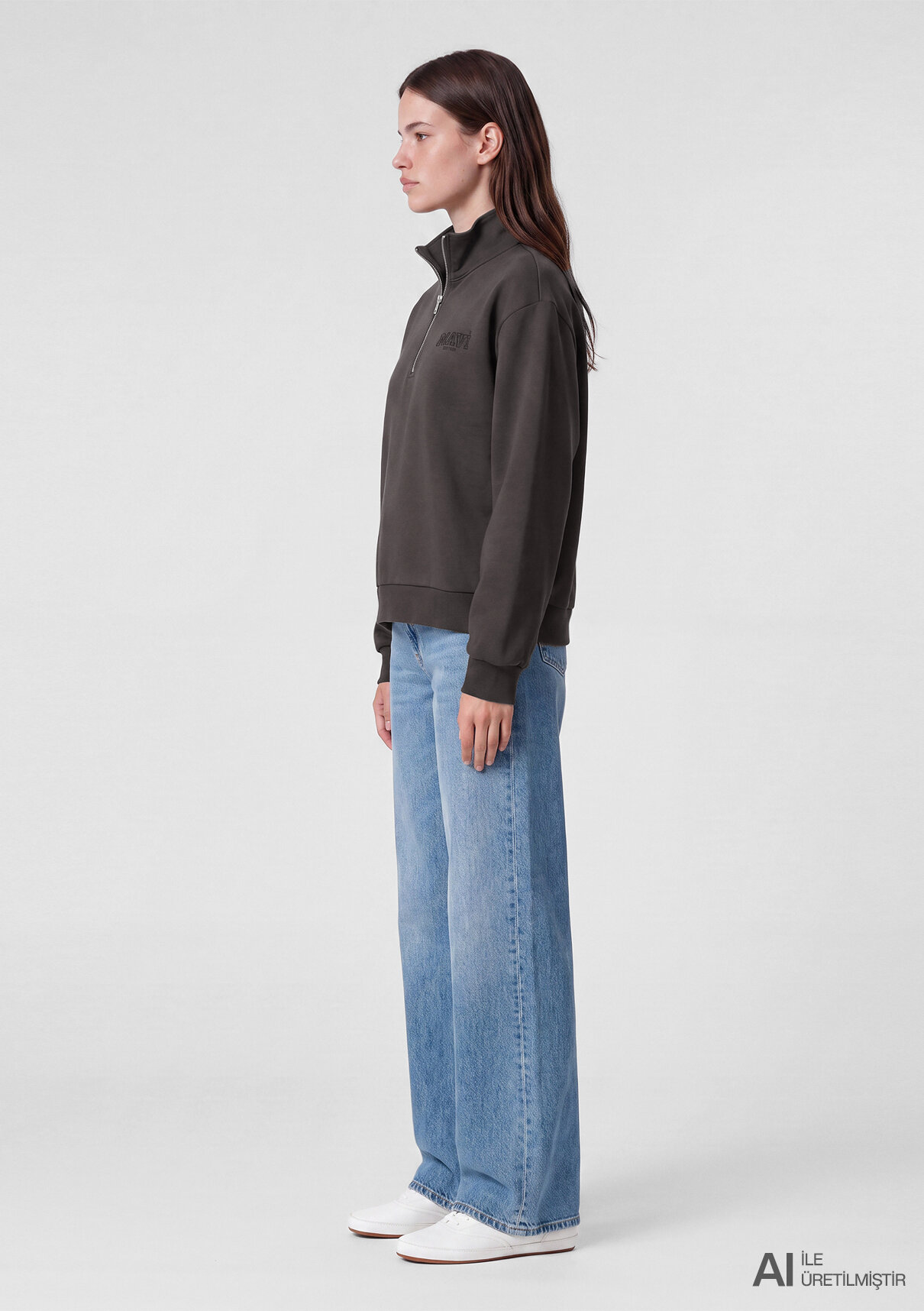 Mavi Haki Sweatshirt görsel 3