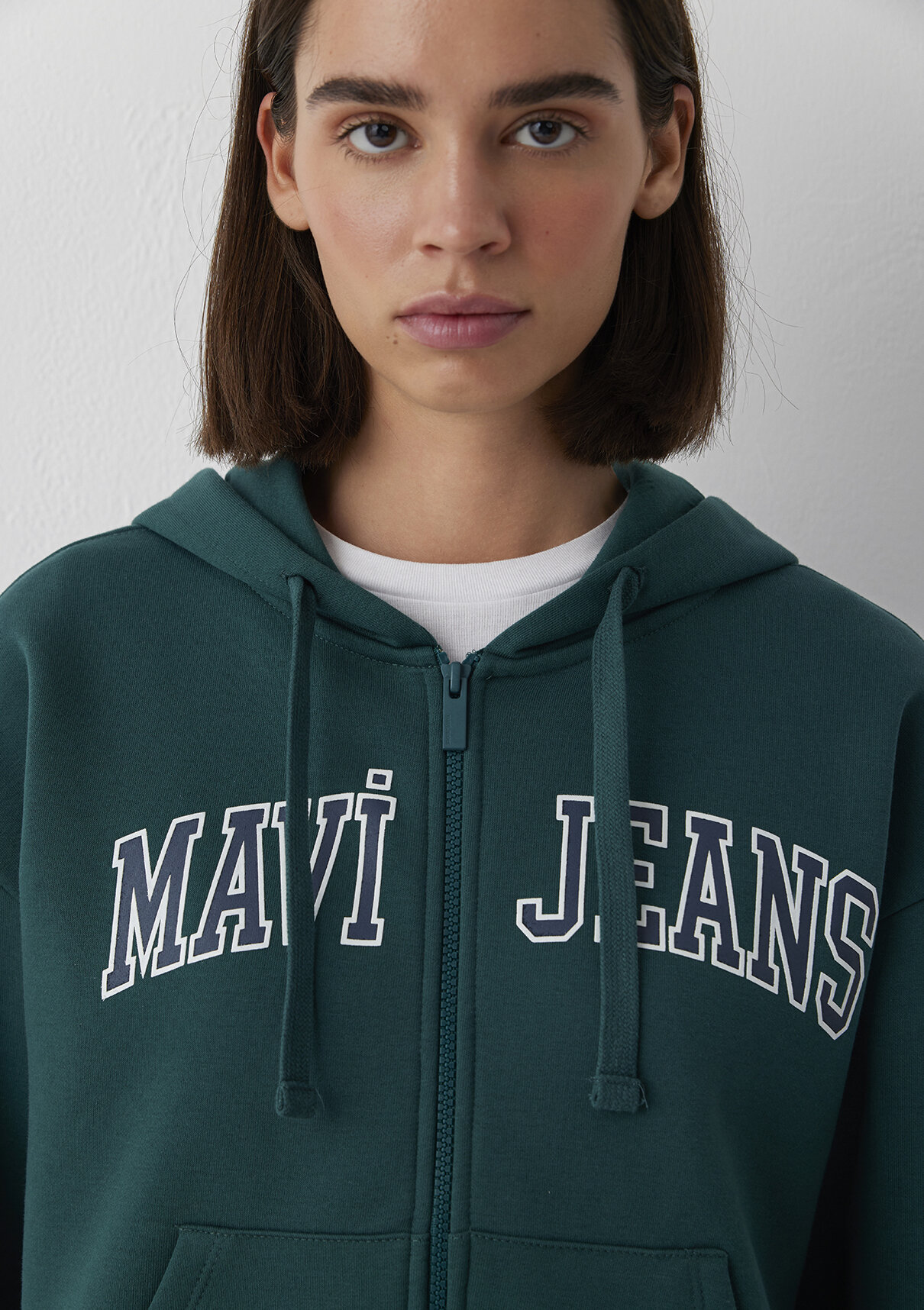 Mavi Kapüşonlu Yeşil Sweatshirt görsel 6