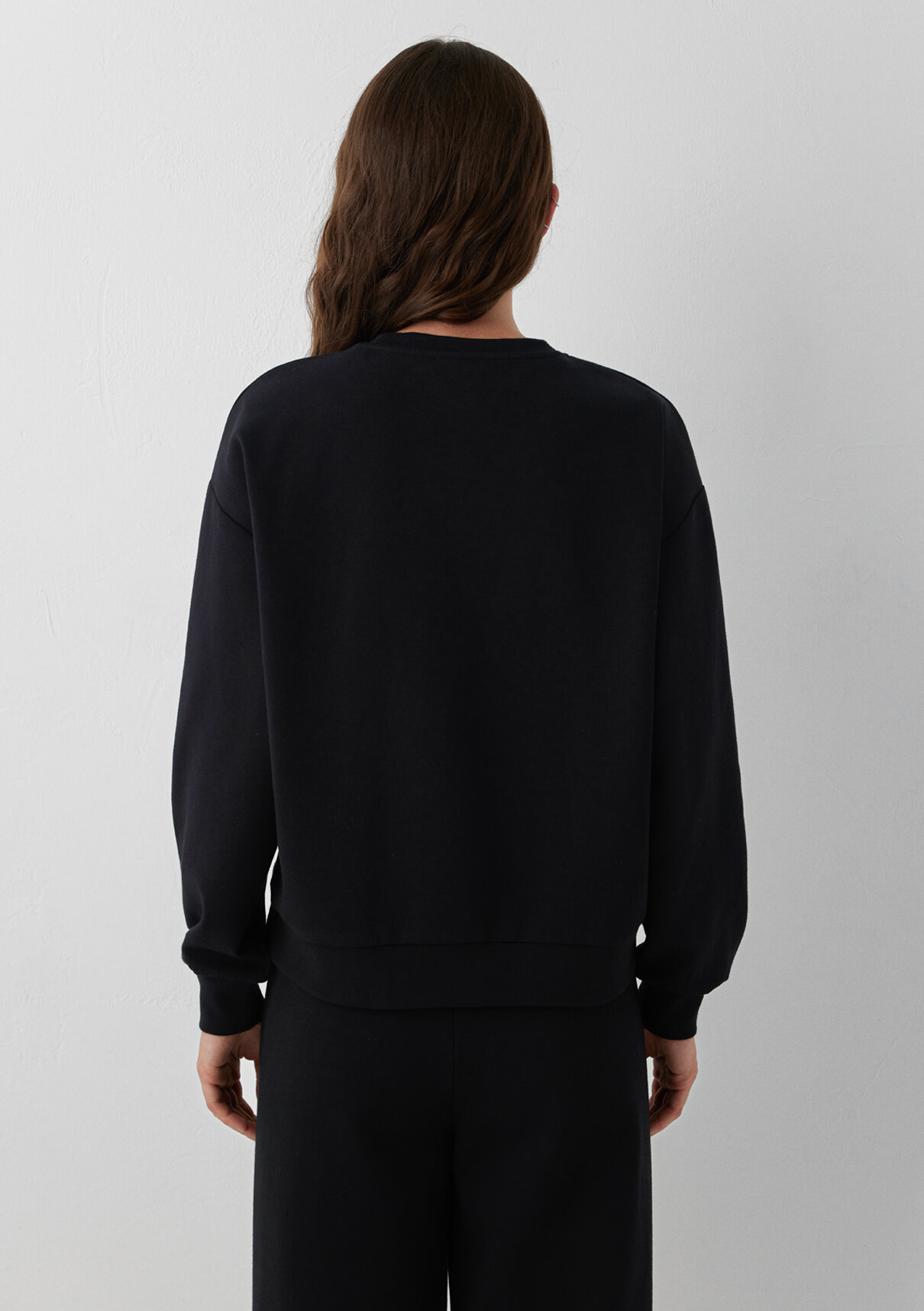 Mavi Logo Baskılı Siyah İnterlok Sweatshirt görsel 5