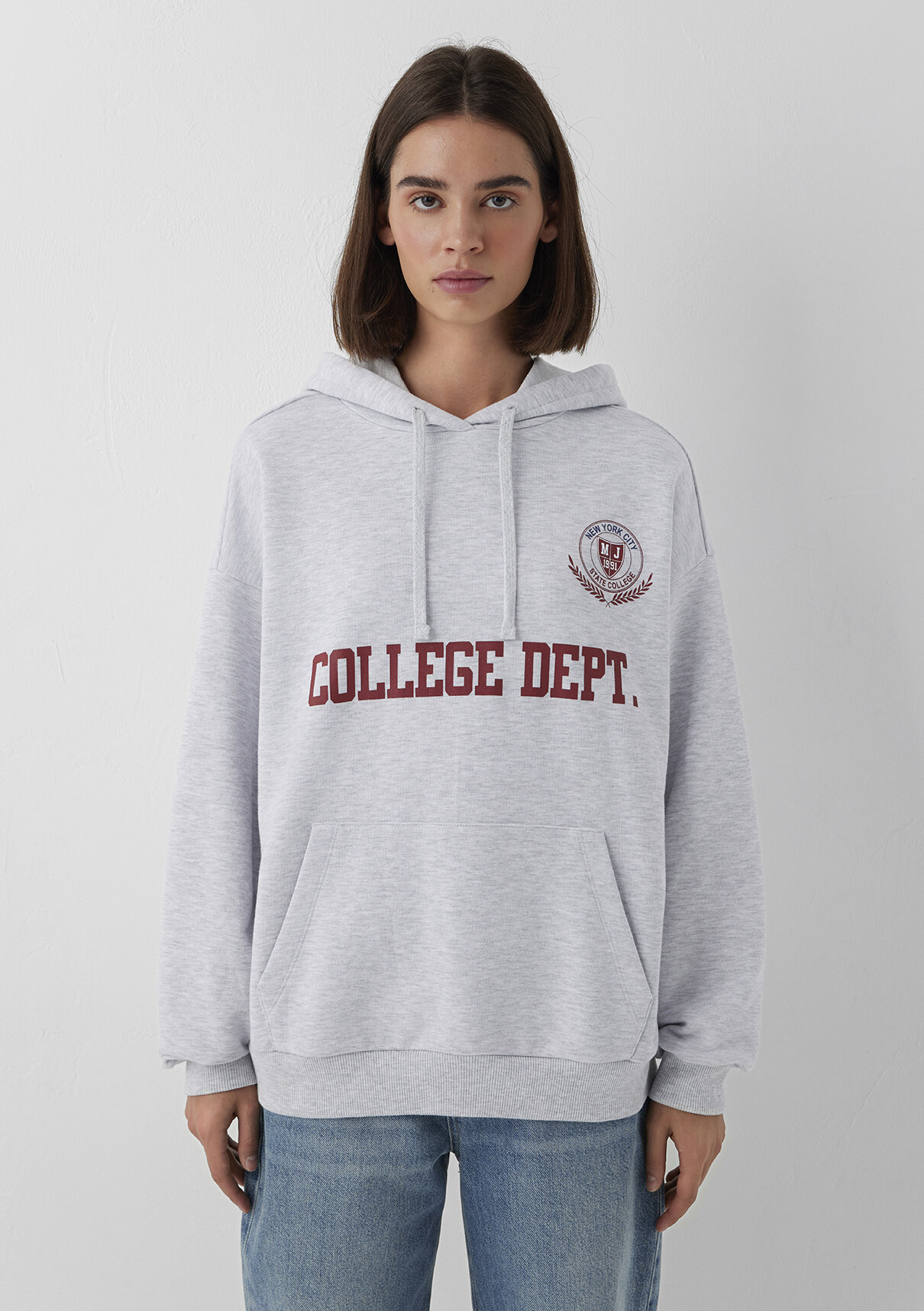 Mavi Baskılı Gri Sweatshirt görsel 4