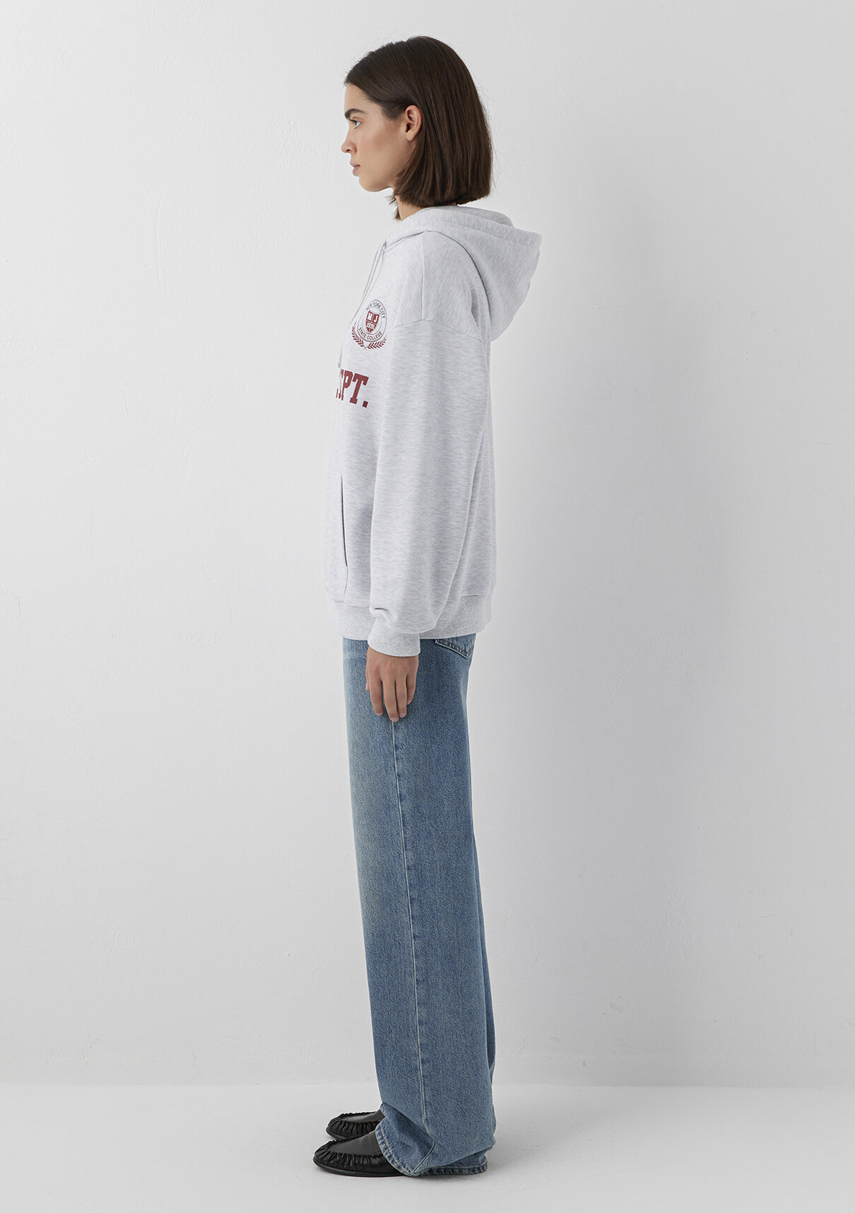 Mavi Baskılı Gri Sweatshirt görsel 5