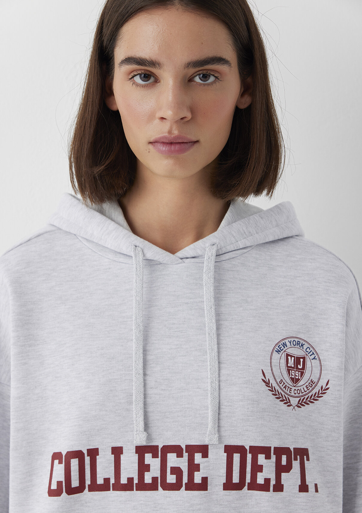 Mavi Baskılı Gri Sweatshirt görsel 7