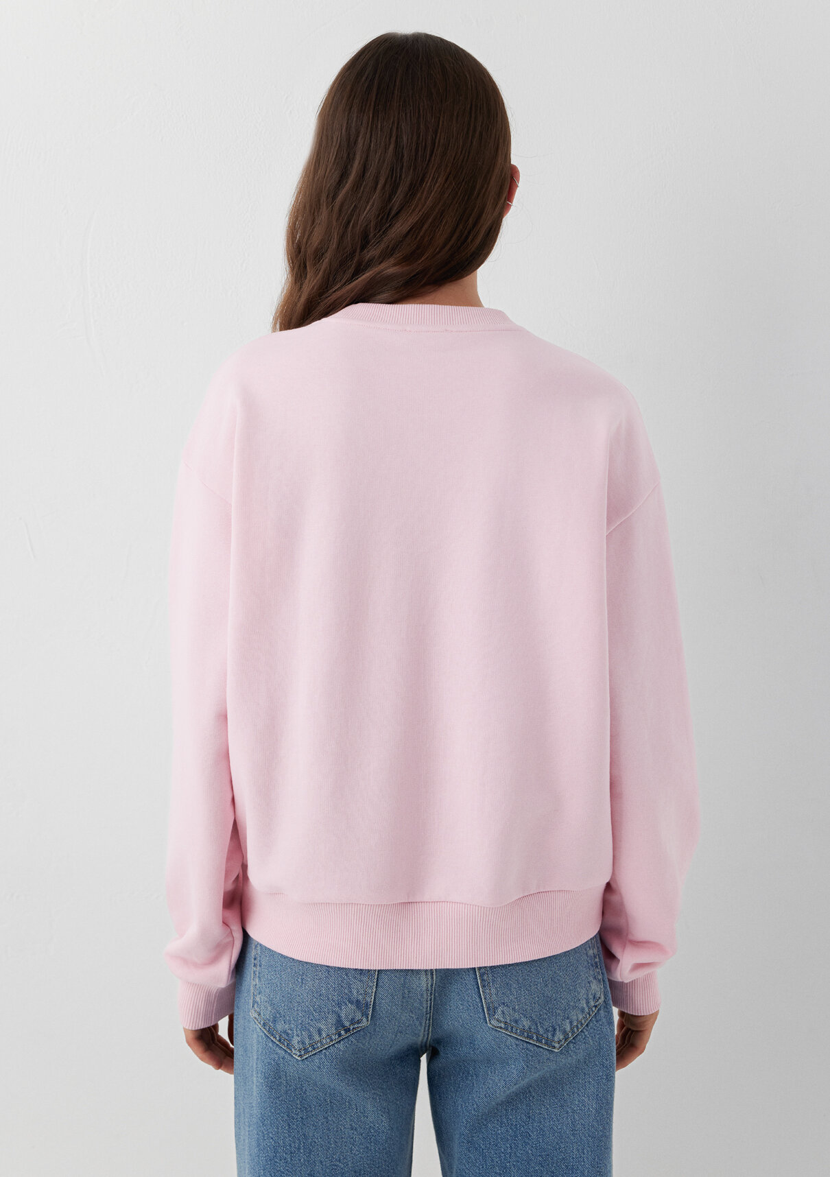 Mavi Kedi Baskılı Pembe Sweatshirt görsel 4
