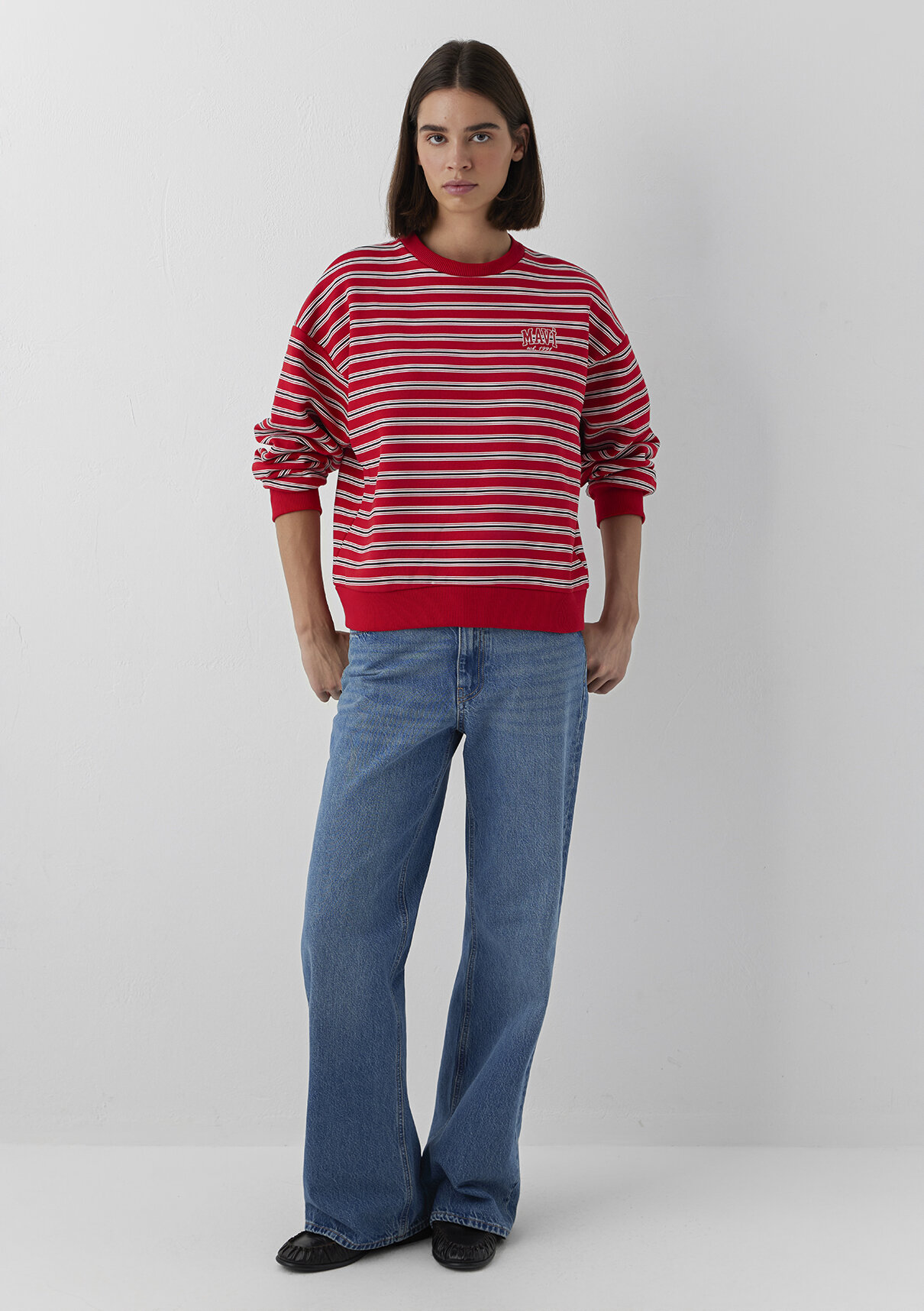 Mavi Kırmızı Sweatshirt görsel 3