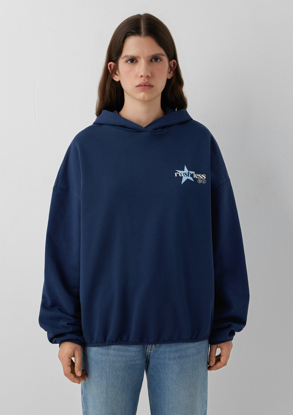 Mavi Kapüşonlu Lacivert Sweatshirt görsel 3