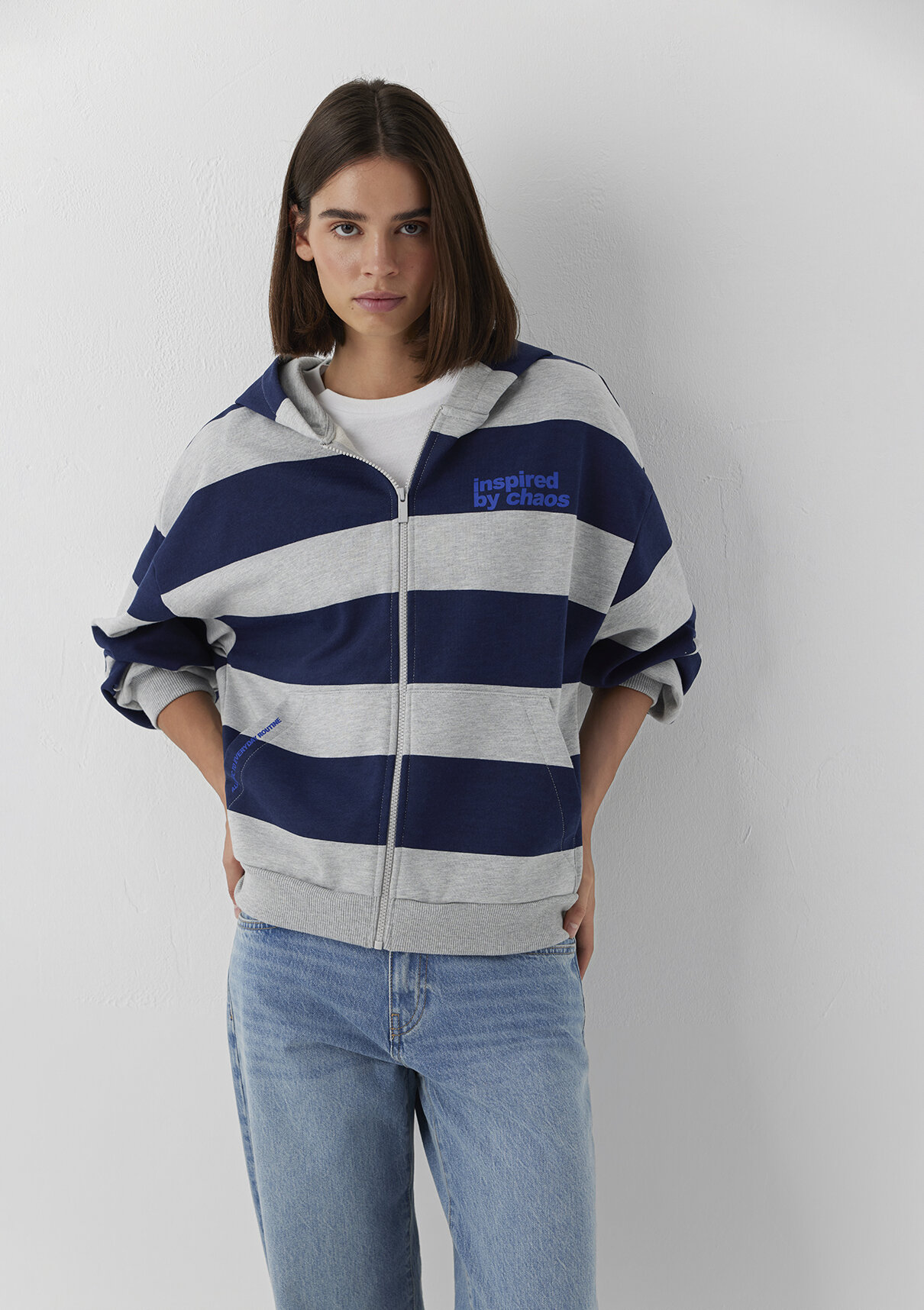 Mavi Kapüşonlu Mavi Sweatshirt