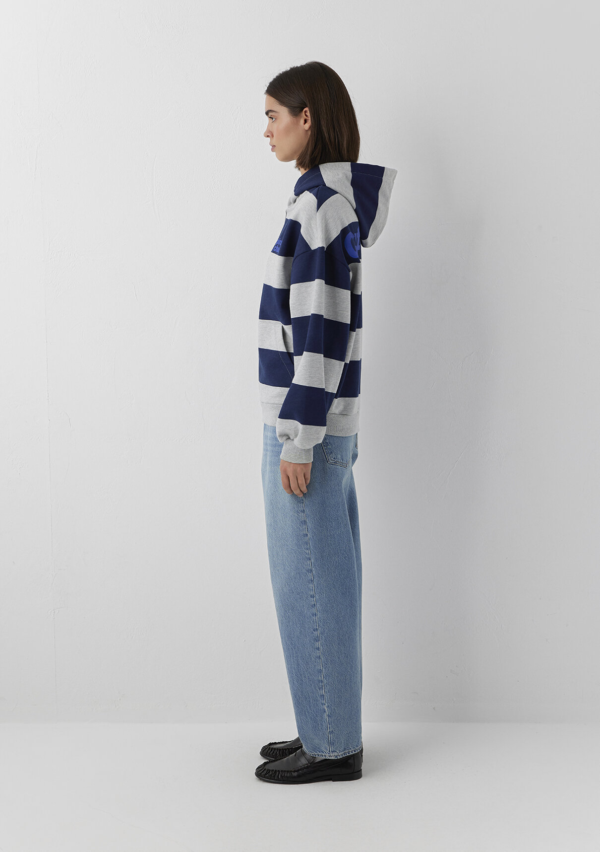 Mavi Kapüşonlu Mavi Sweatshirt görsel 4
