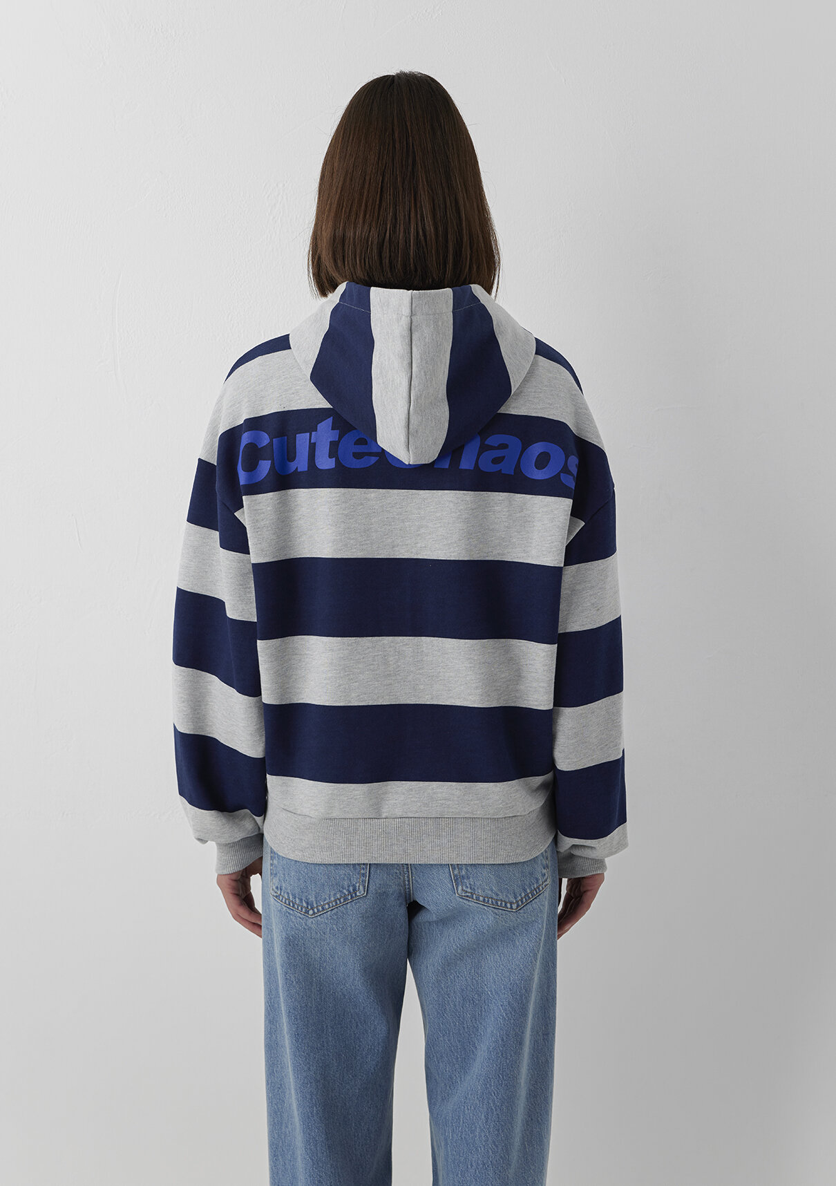 Mavi Kapüşonlu Mavi Sweatshirt görsel 5