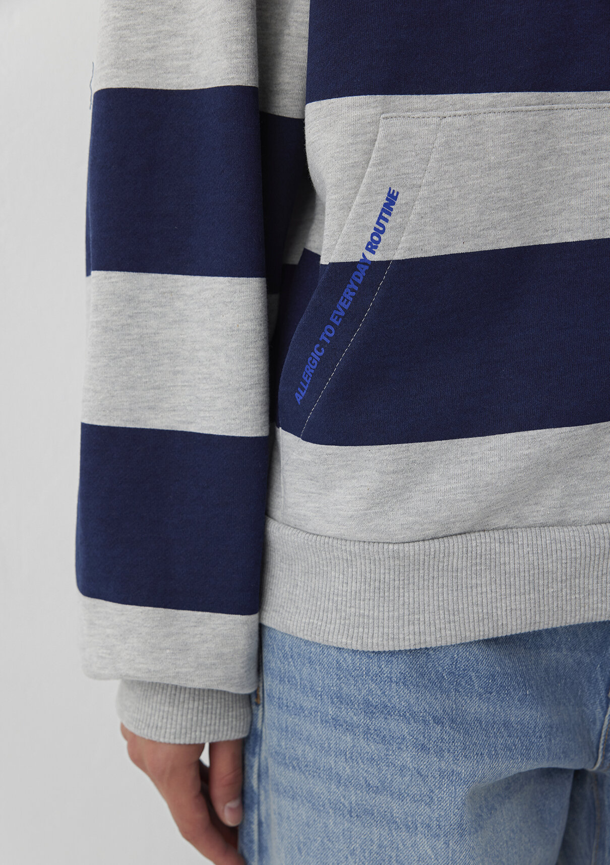 Mavi Kapüşonlu Mavi Sweatshirt görsel 8