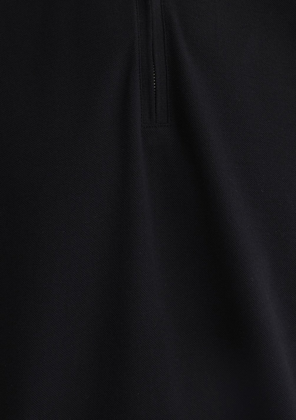 Outlet Erkek Yarı Fermuarlı Siyah Polo Tişört